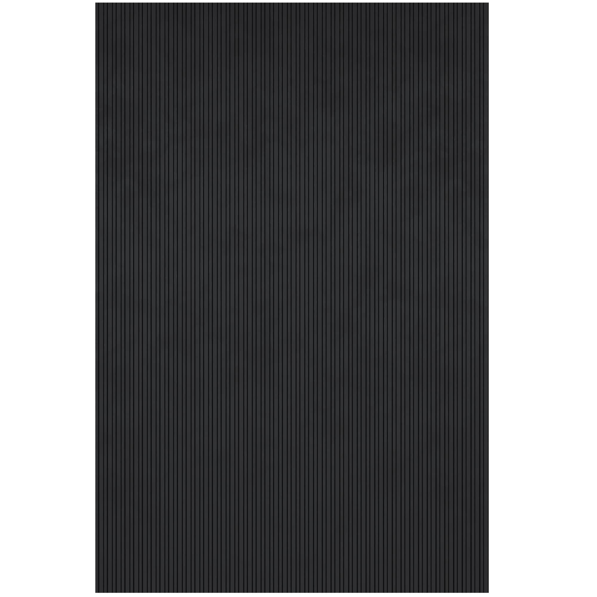 Ottomanson RBR1003-2X3 20-in x 39-in Black Rubber Non-Slip Grip Indoor or outdoor Decorative Home Door Mat