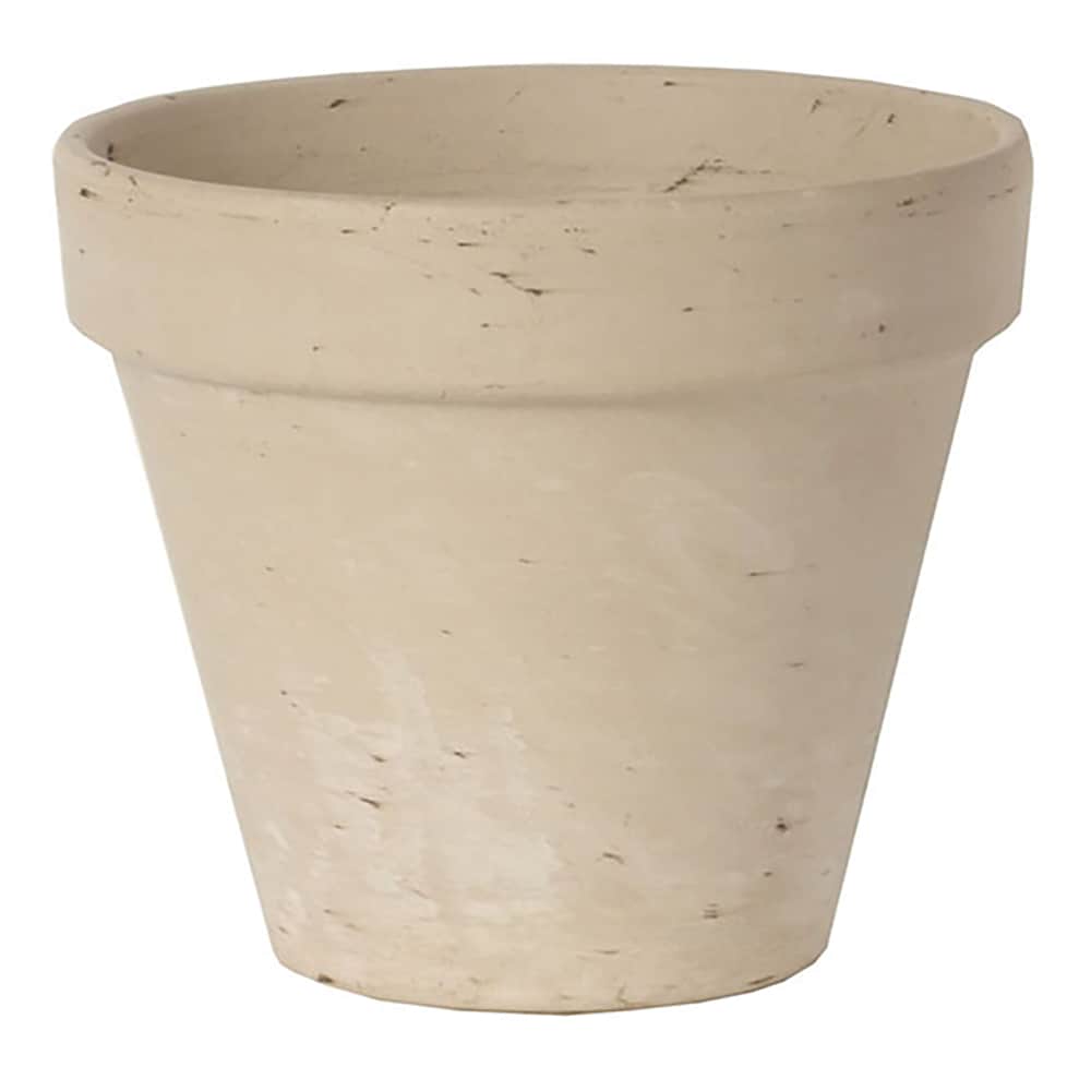  805557 4.34-in W Small White Terracotta Indoor/Outdoor Planter with Drainage Holes