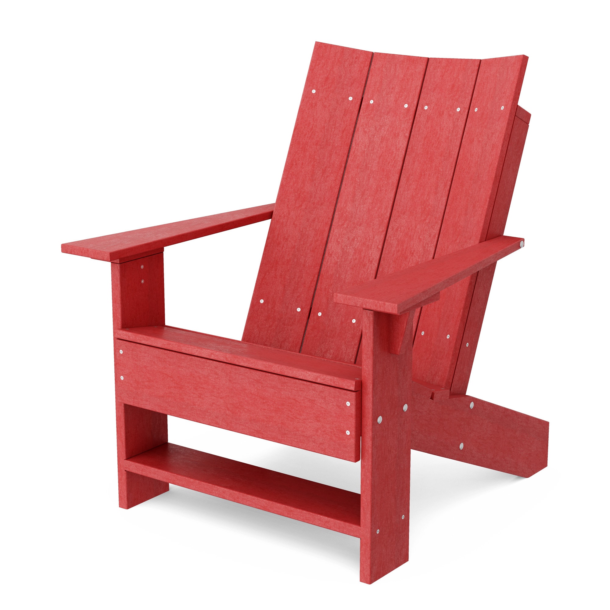 Wildridge Contemporary Cardinal Red HDPE Frame Stationary Adirondack Chair with Slat Seat
