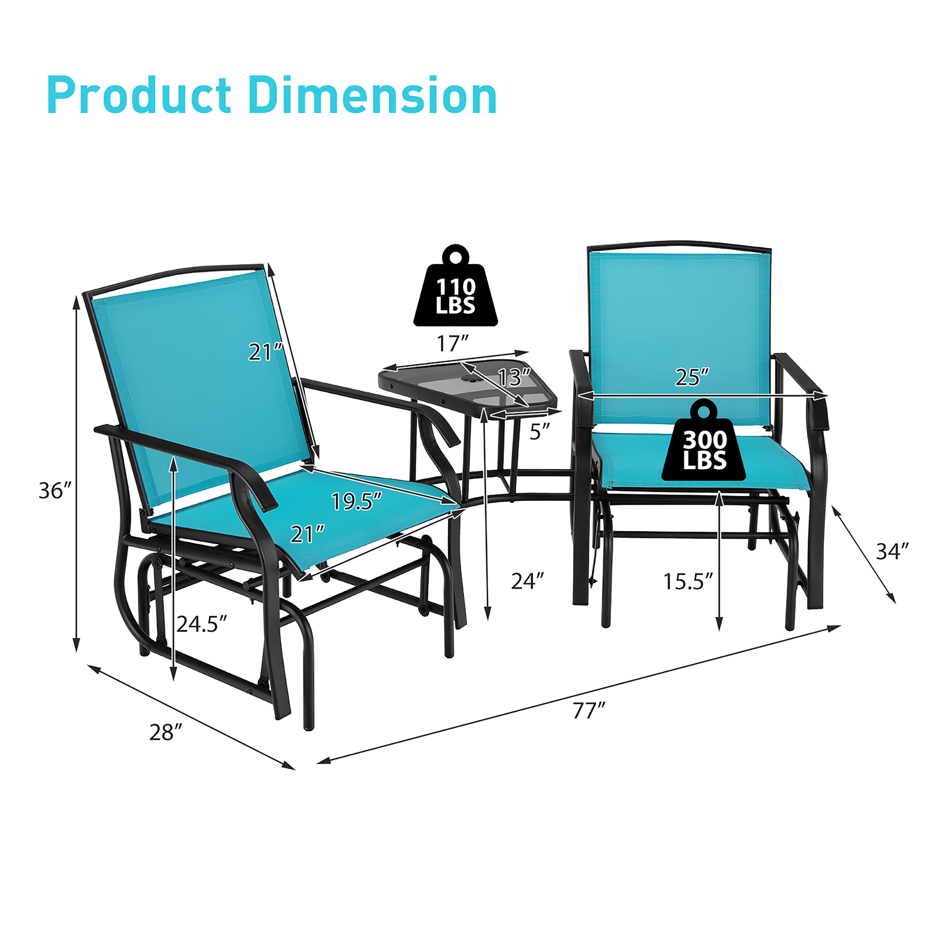Costway NP10188TU Patio-Conversation-Sets - View #6