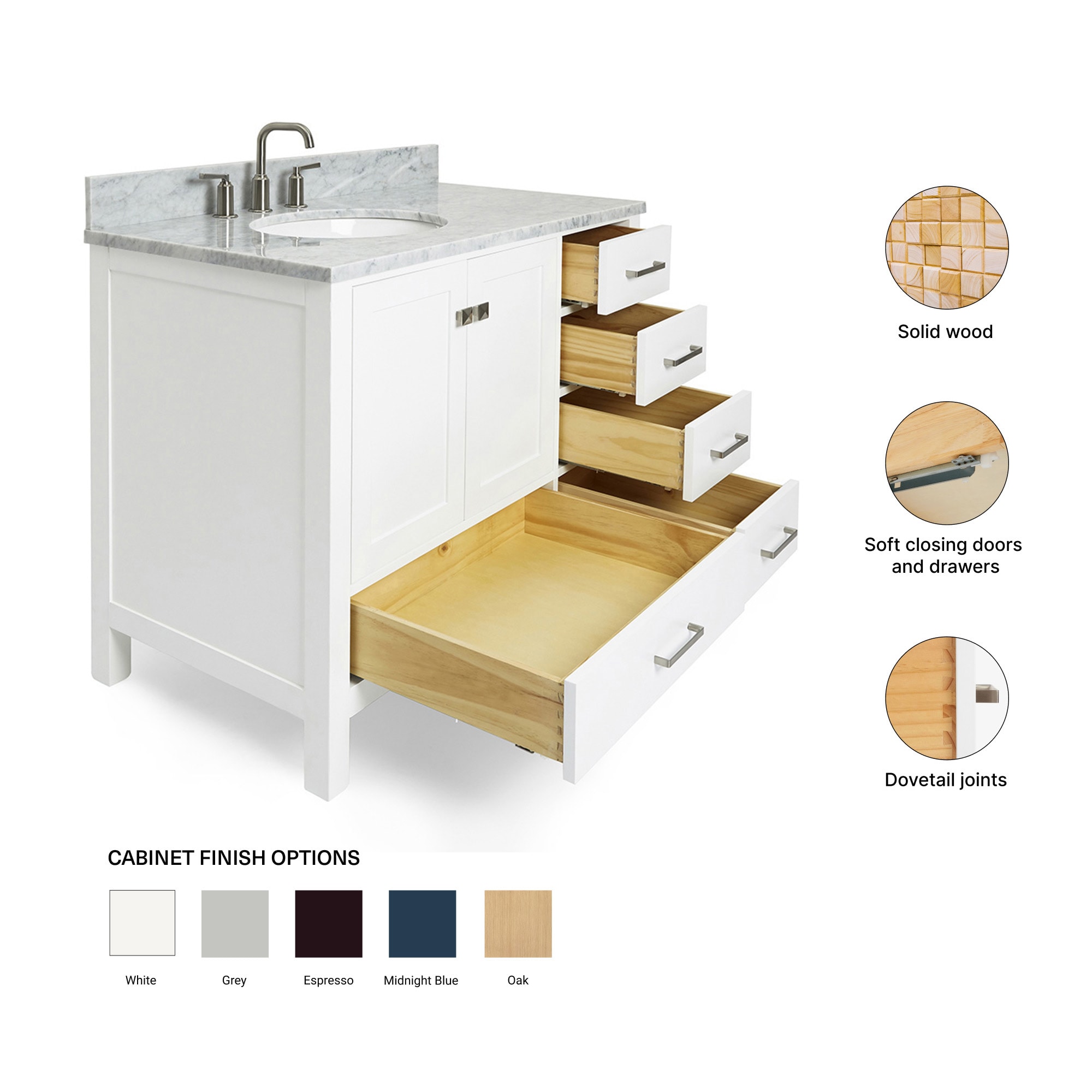 ARIEL A043SLCW2OVOWHT Bath-Vanity-Combo - View #5
