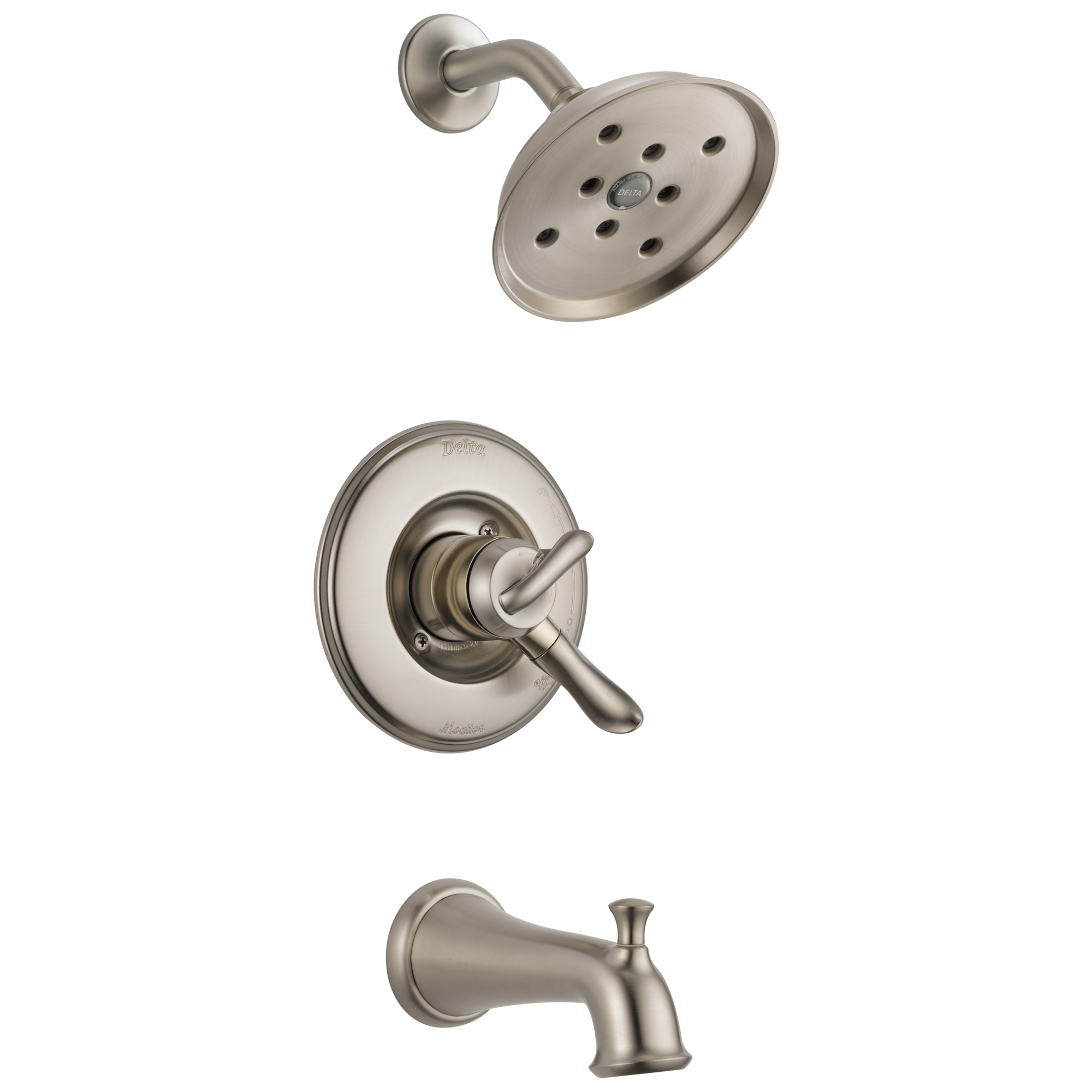 Delta T17494-SS Linden Stainless 1-handle Single function 6.0-Inches Round Bathtub and shower Faucet