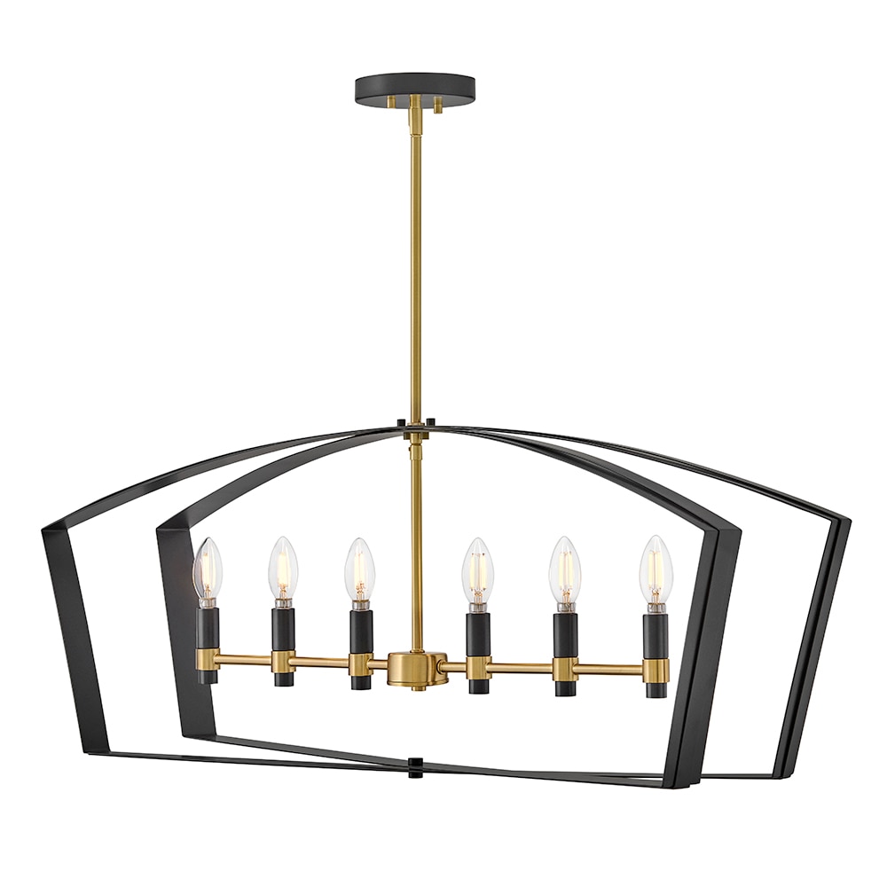 Lark 83645BK Sammi 6 -Light Satin Black Traditional Bare bulb For Use in Bedrooms, Dining Rooms, Foyers, Kitchens, Living Rooms Chandelier