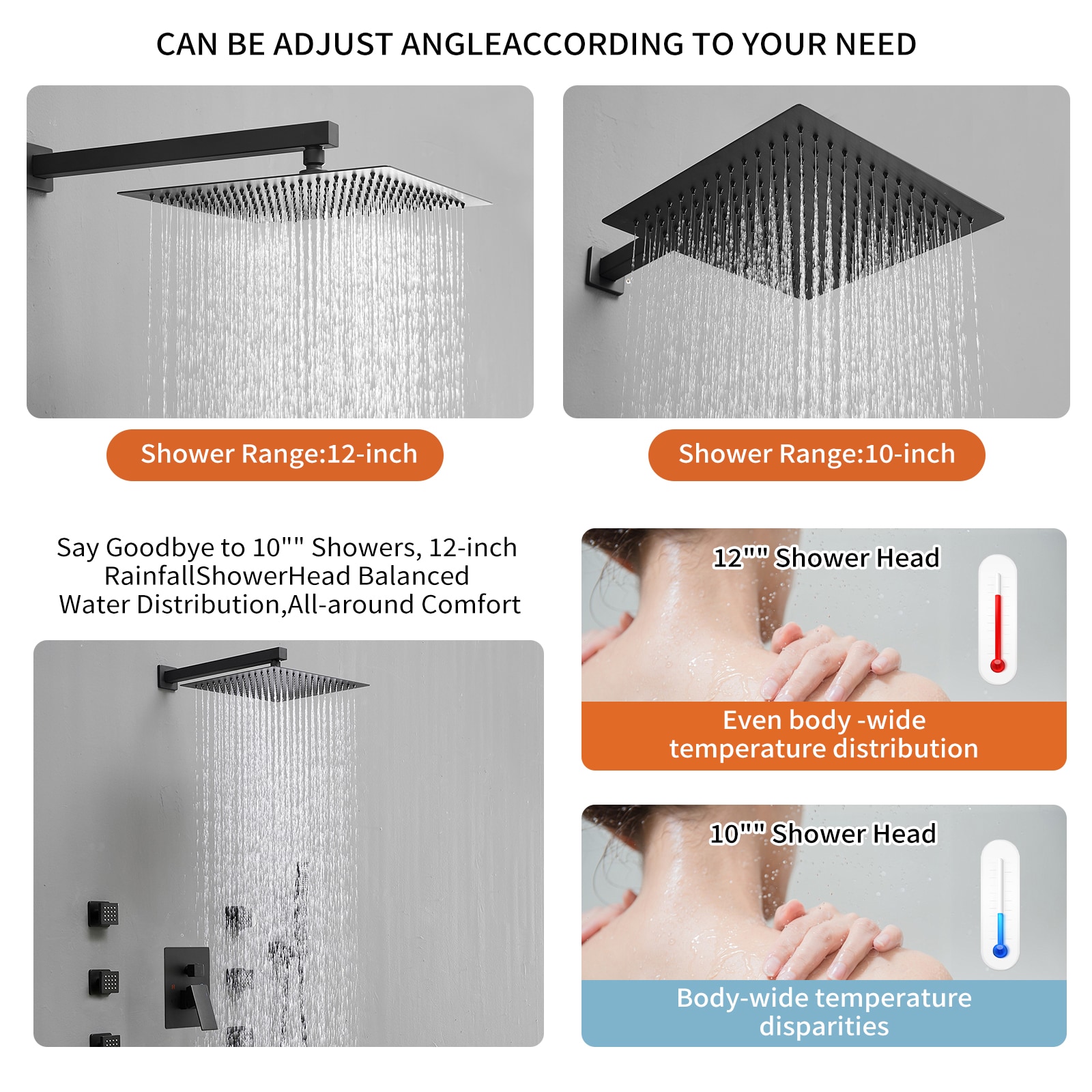 BWE A-95020-12-B Showerhead-Bar-Panels - View #3