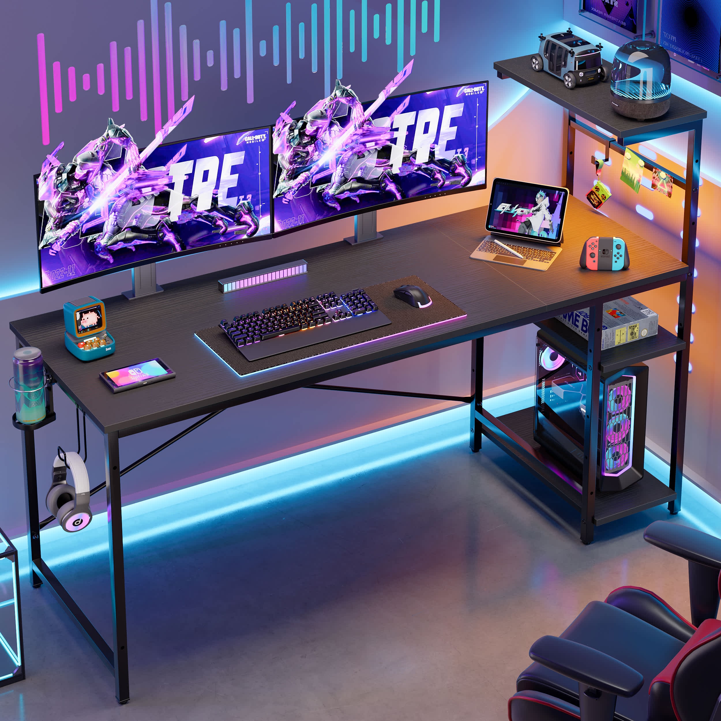 Bestier LOW-H101115C-BLKG desks - View #3