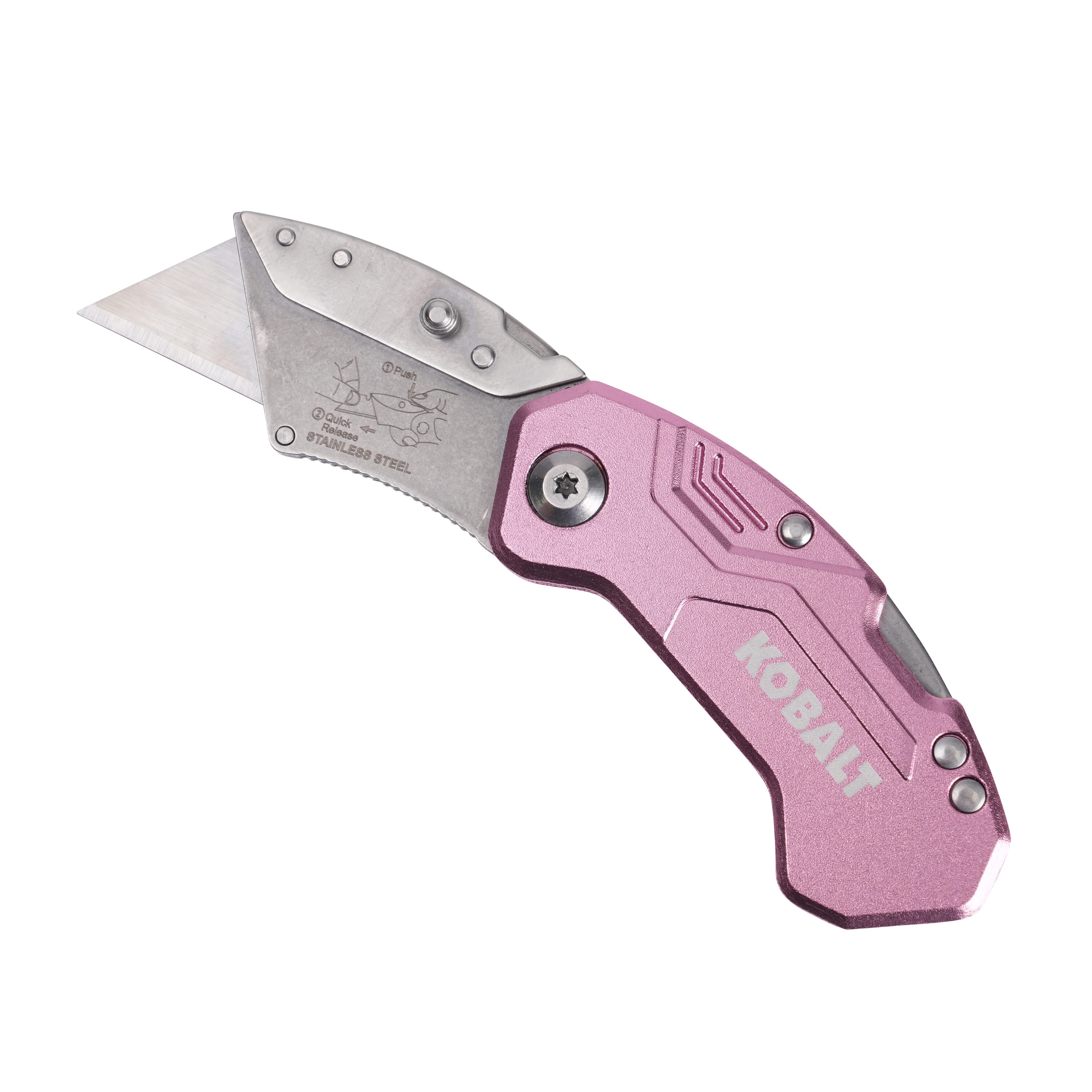 Kobalt 55738 Pink Pocket Lockback 3/4-in 1 -Blade Folding Utility Knife