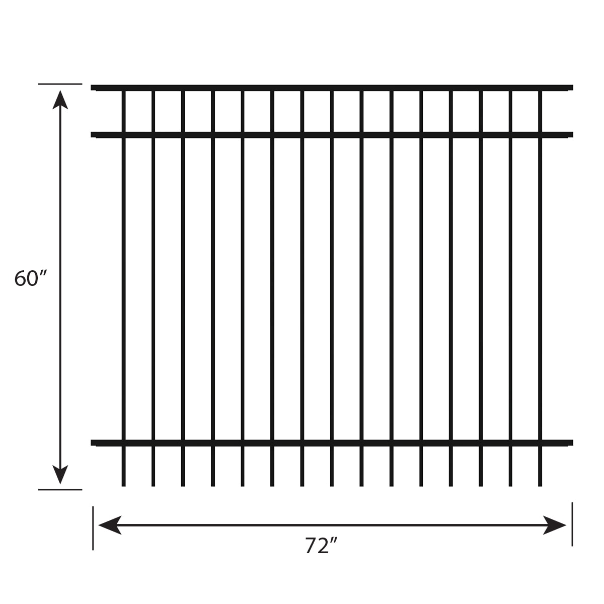 Ironcraft Berkshire 5-ft H X 6-ft W Black Powder-coated Aluminum Spaced ...