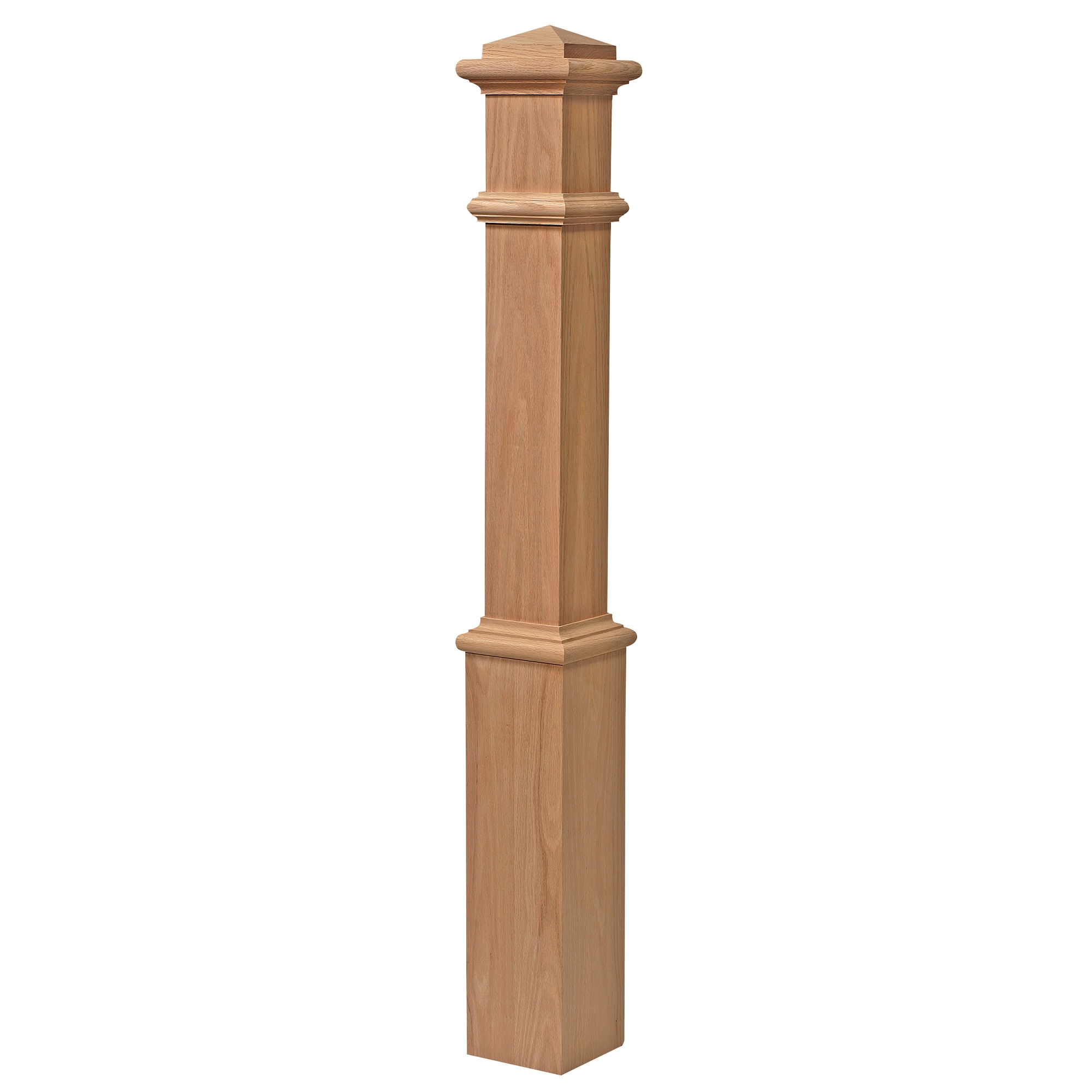 L.J. Smith Stair Systems P 4291 ETOAK 6.25-in x 55-in Unfinished Red oak Starting Stair Newel Post
