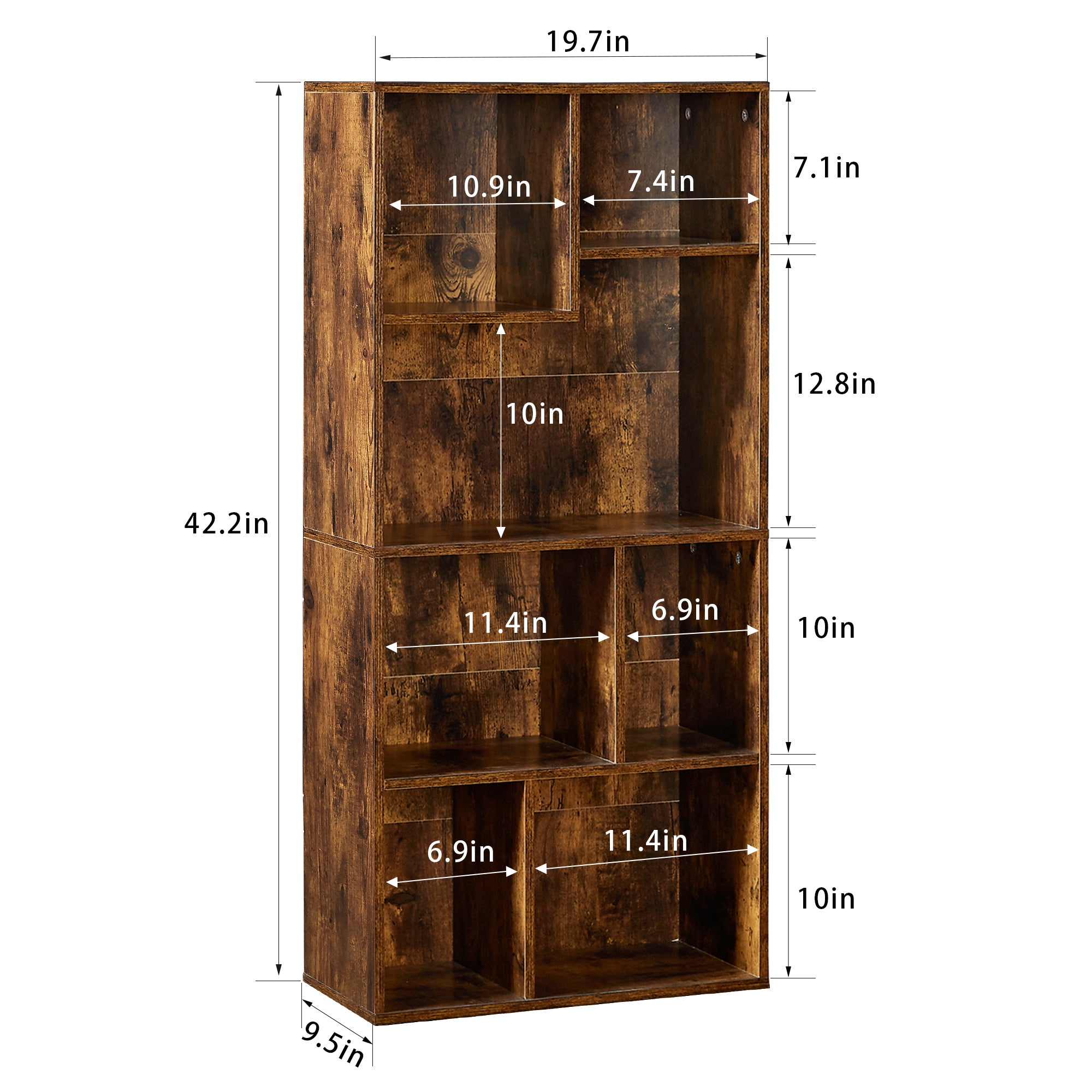 Vecelo LOE-B11-BRN bookcases - View #3