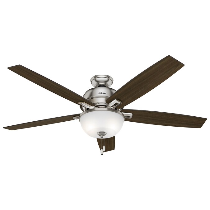 Hunter Donegan 60 In Brushed Nickel Led, Carrington 60 In Led Indoor Outdoor White Ceiling Fan With Light Kit