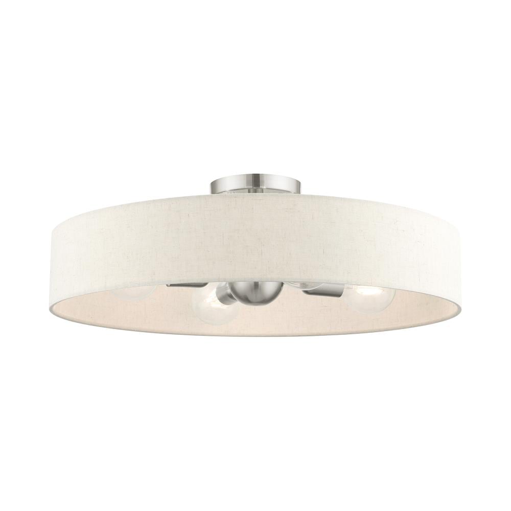 Livex Lighting 46038-91 Venlo 4 -Light 22-in Brushed Nickel Semi Flush Mount Light