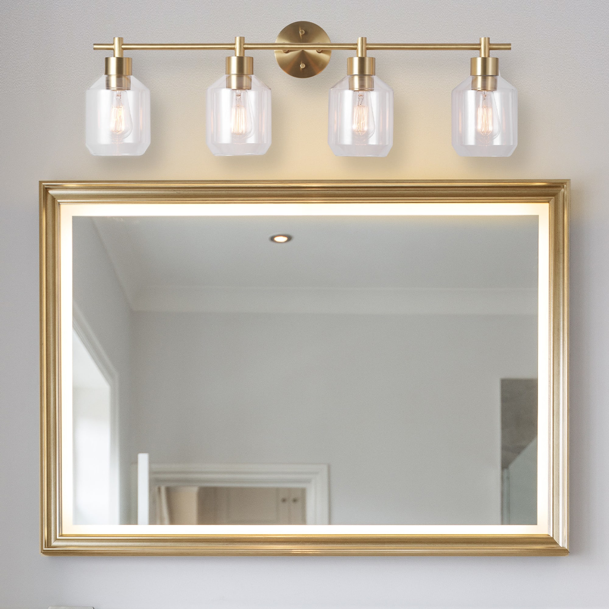 Globe Electric 91002319 33.63-in 4 -Light Matte Brass Modern/contemporary Vanity light