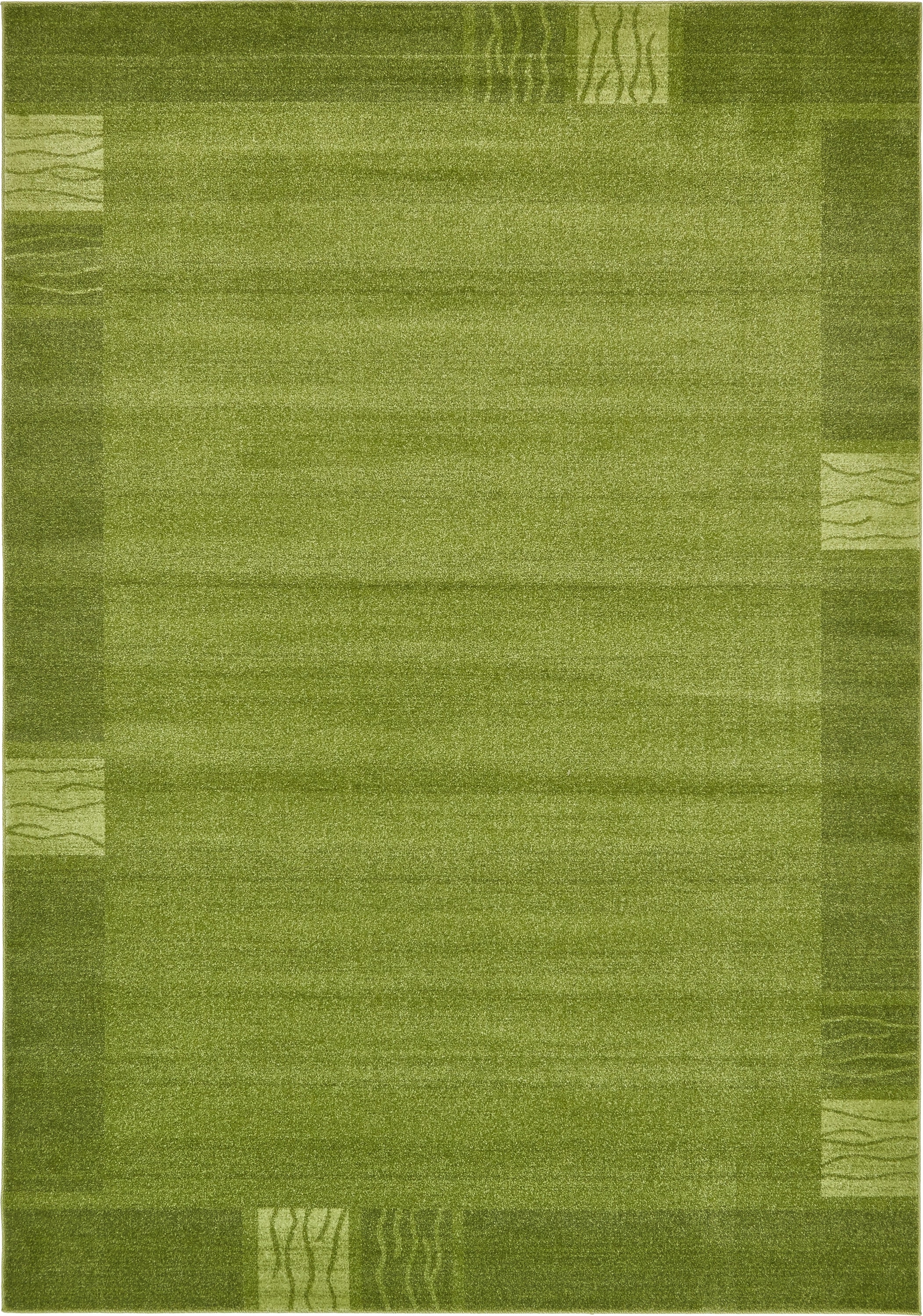 Unique Loom 3133773 Sarah Del Mar 8 x 11 (ft) Loomed Polypropylene Green/Beige Rectangular Indoor Geometric Industrial Area rug