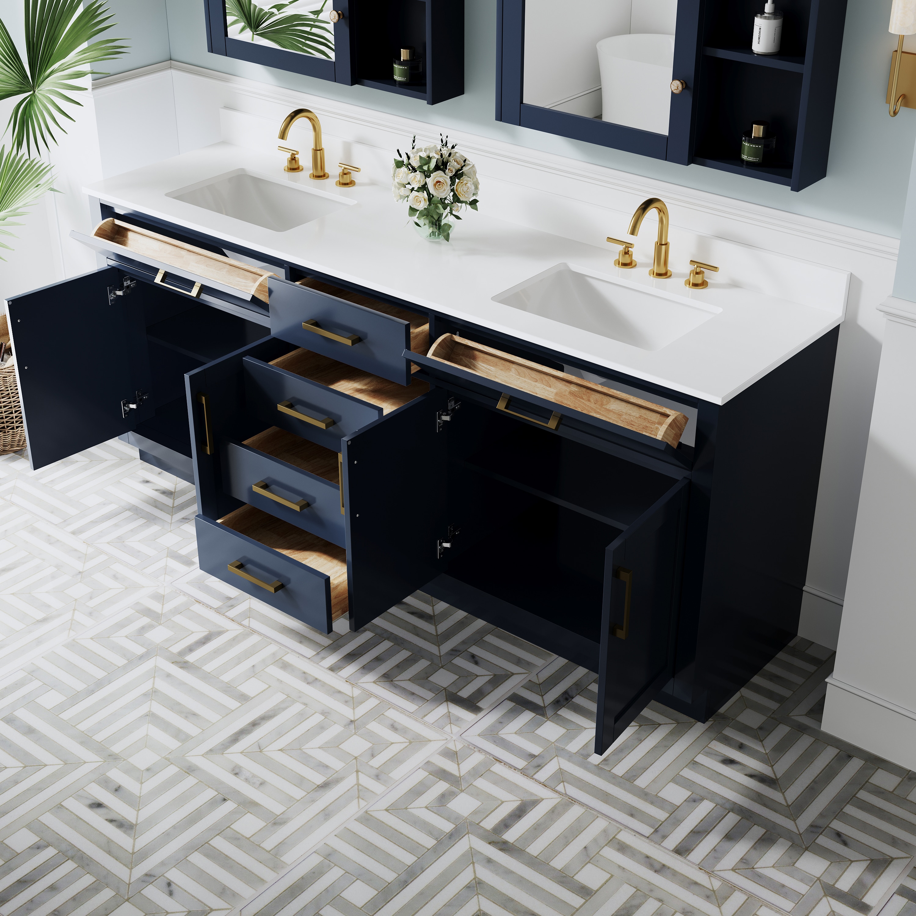 WELLFOR NOLAN60QZ-WT Bath-Vanity-Combo - View #10