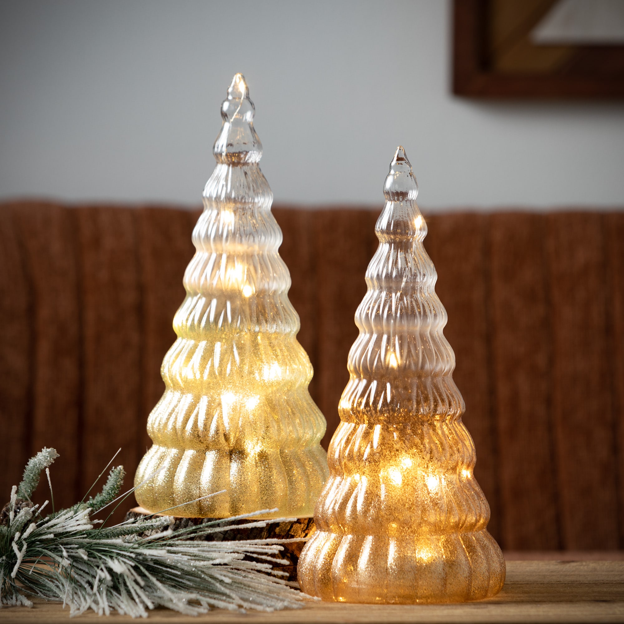 Sullivans 12.5-in Lighted Decoration Christmas Tree(s) (2-Pack) Battery ...