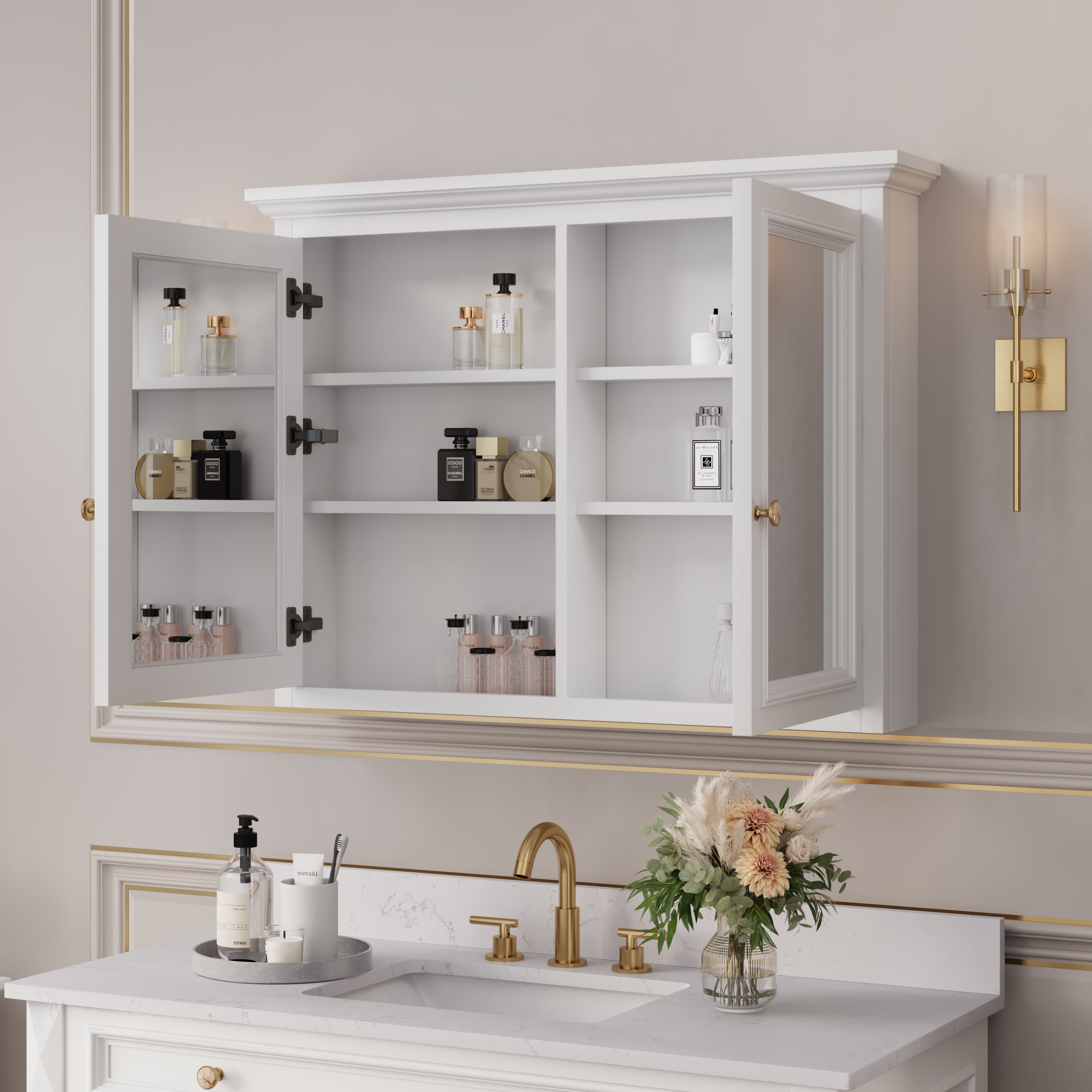 WELLFOR HB4030MC-WT Bathroom-Medicine-Cabinets - View #2