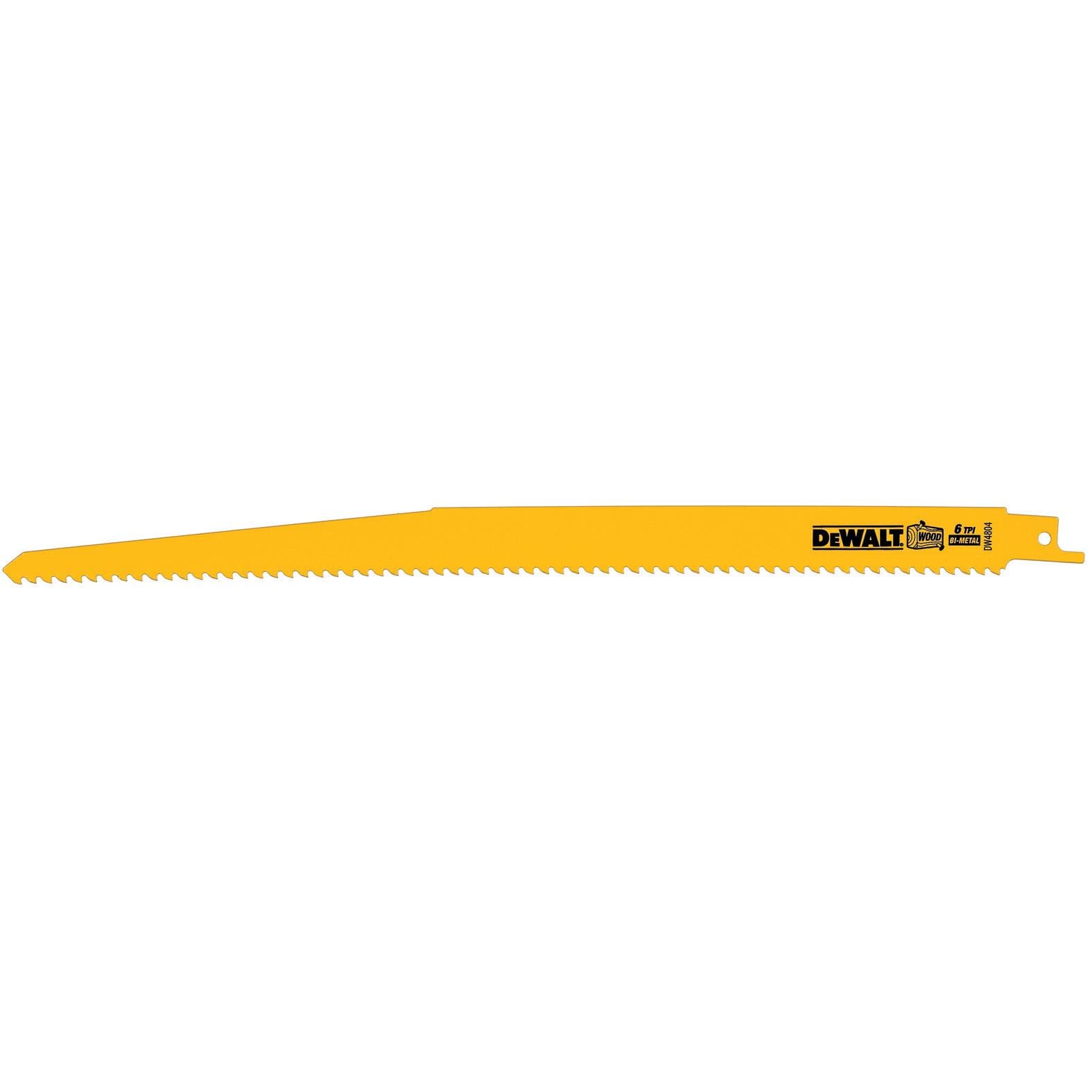 DEWALT DW4804N25 Bi-metal 12-in 6 TPI Wood cutting Reciprocating Saw Blade