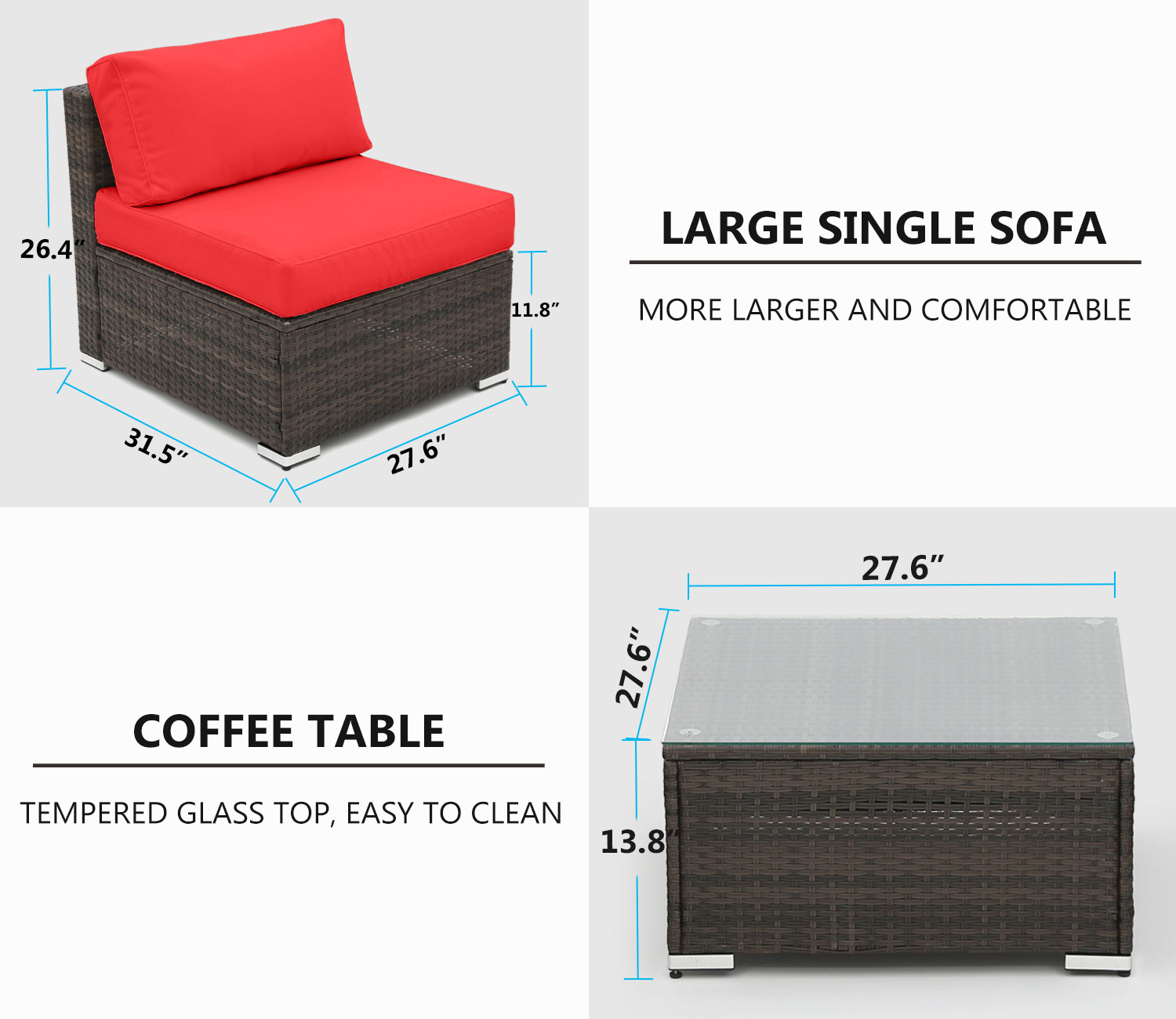 Tribesigns HO005-3BNRD Patio-Sofas-Daybeds - View #7