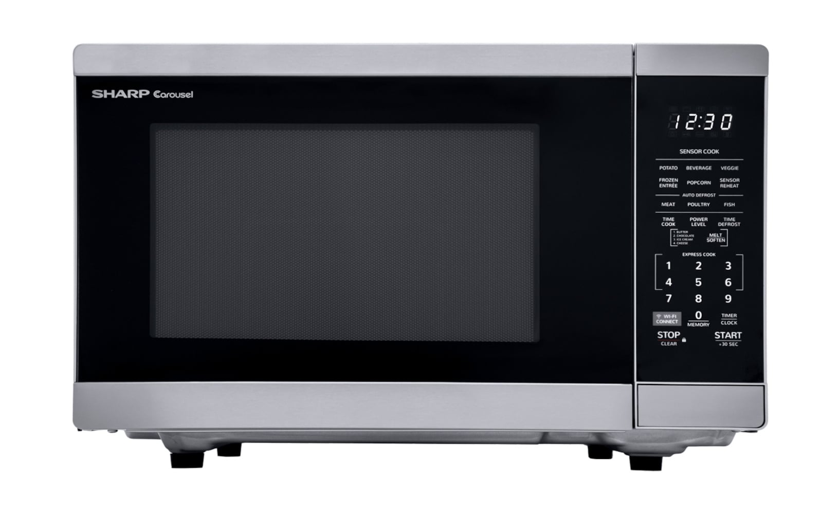 Sharp SMC1452CH 1.4 Cu. Ft 1100W Countertop Microwave Oven Black Stainless  Steel 74000620209