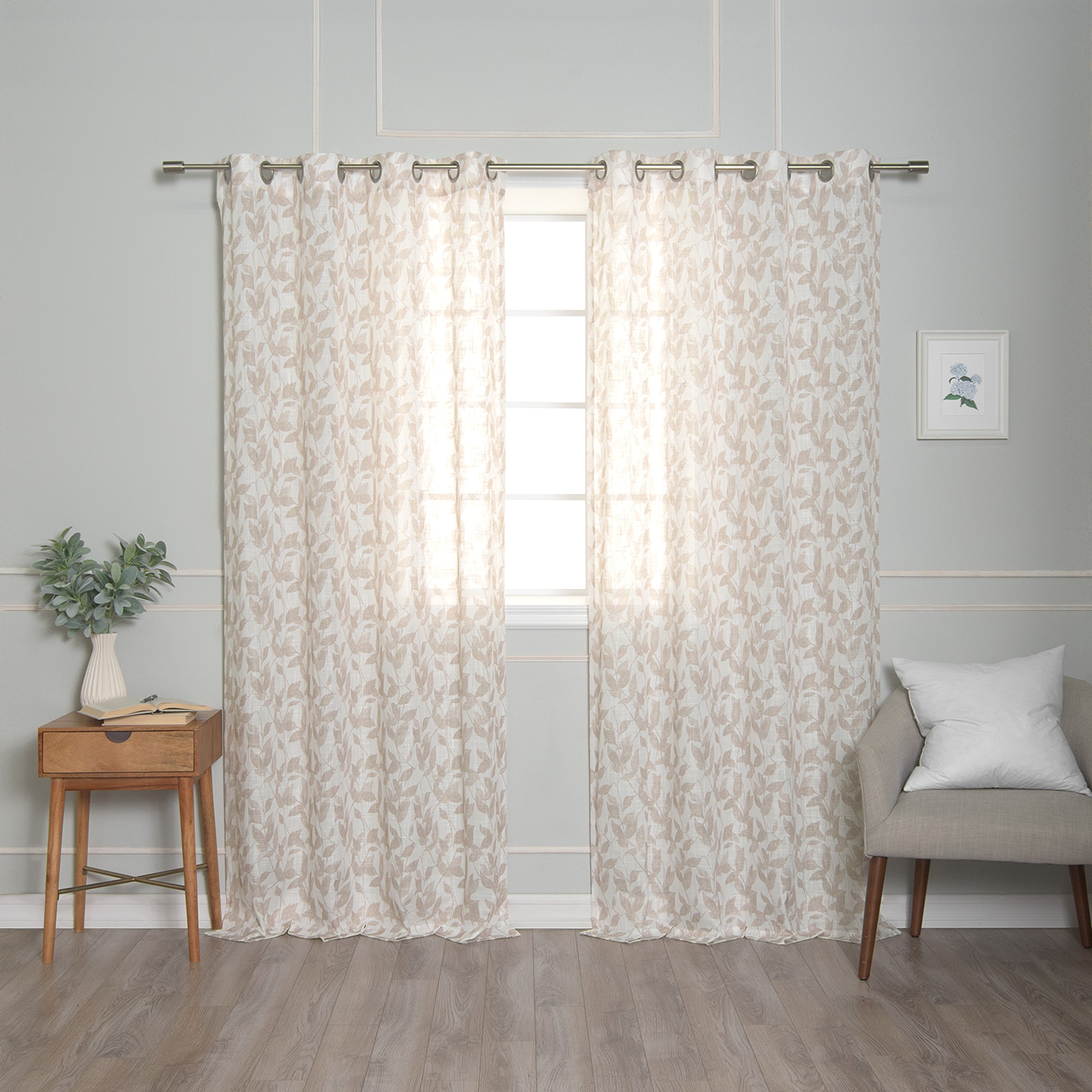 Best Home Fashion JC-GROM-LEAF-84-LIN curtains - View #2