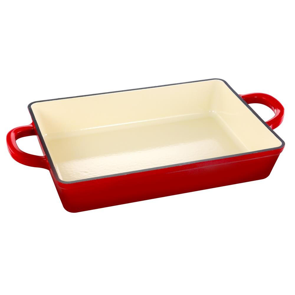 Enameled Cast Iron Bread Pan with Lid 11 inch red Bread Oven Cast