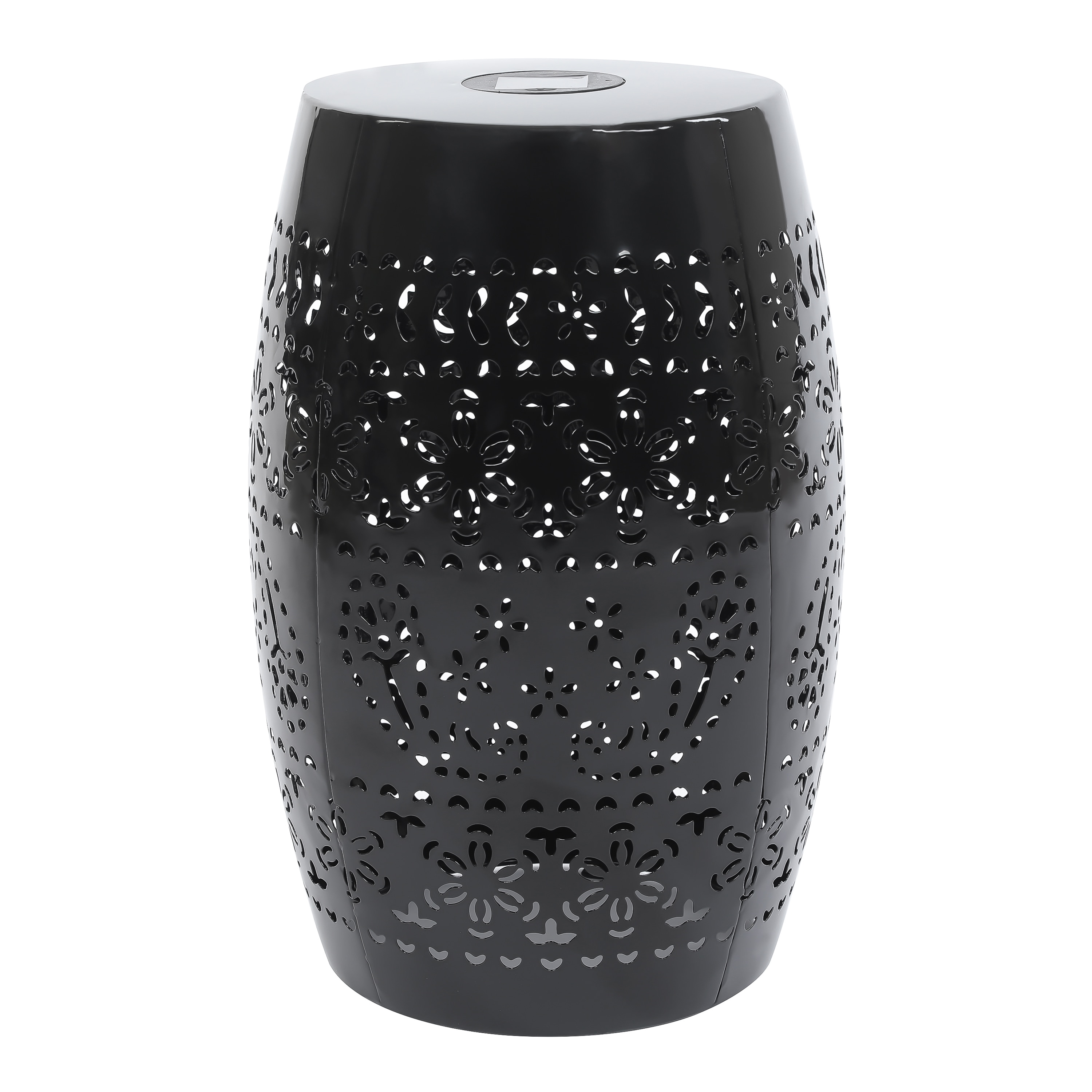 AHIOU HOME ZAAHG-P182381BGS 18.25-in Black Steel Barrel Garden Stool