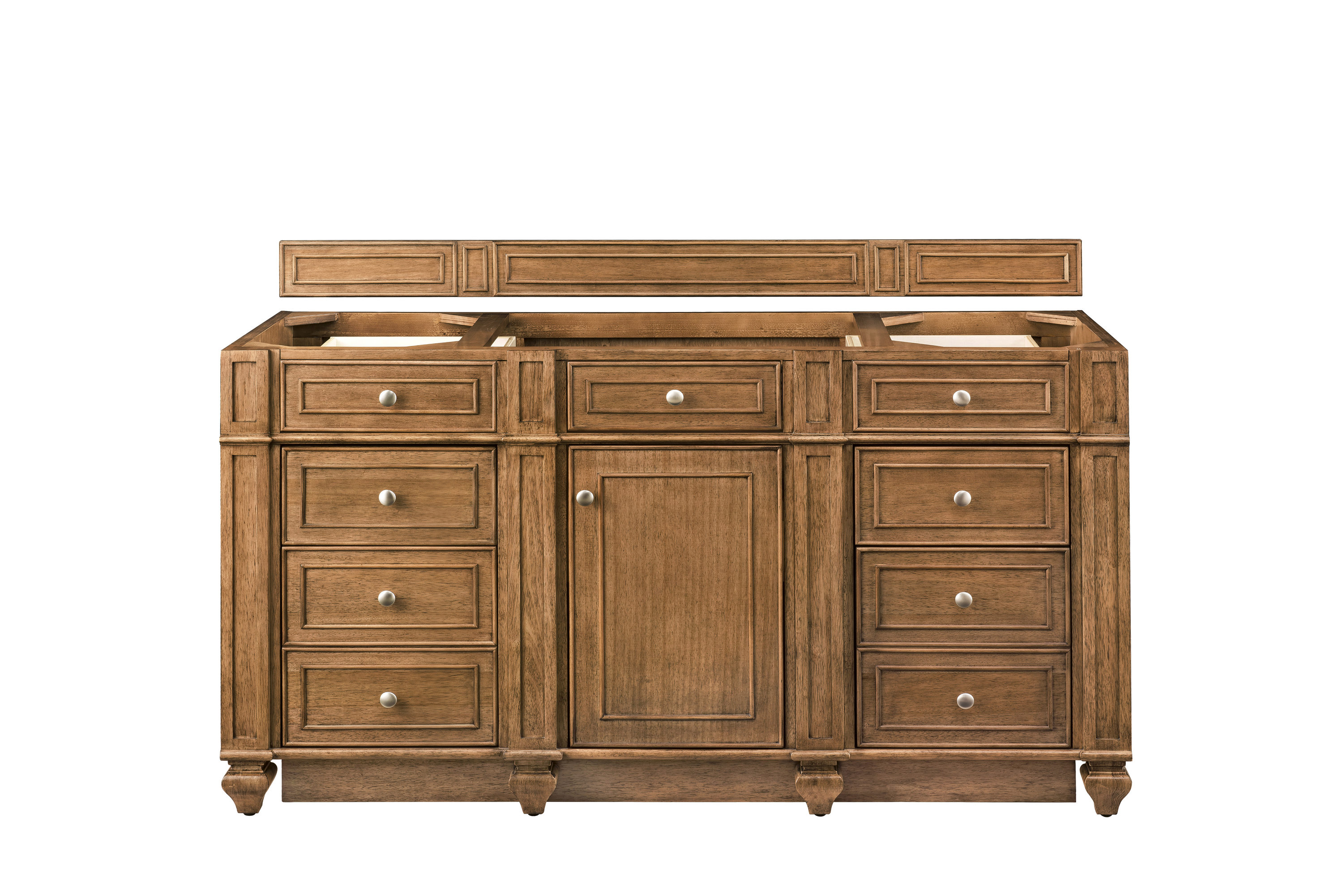 James Martin Vanities 157-V60S-SBR Bristol 60-in Saddle Brown Bathroom Vanity Base Cabinet without Top