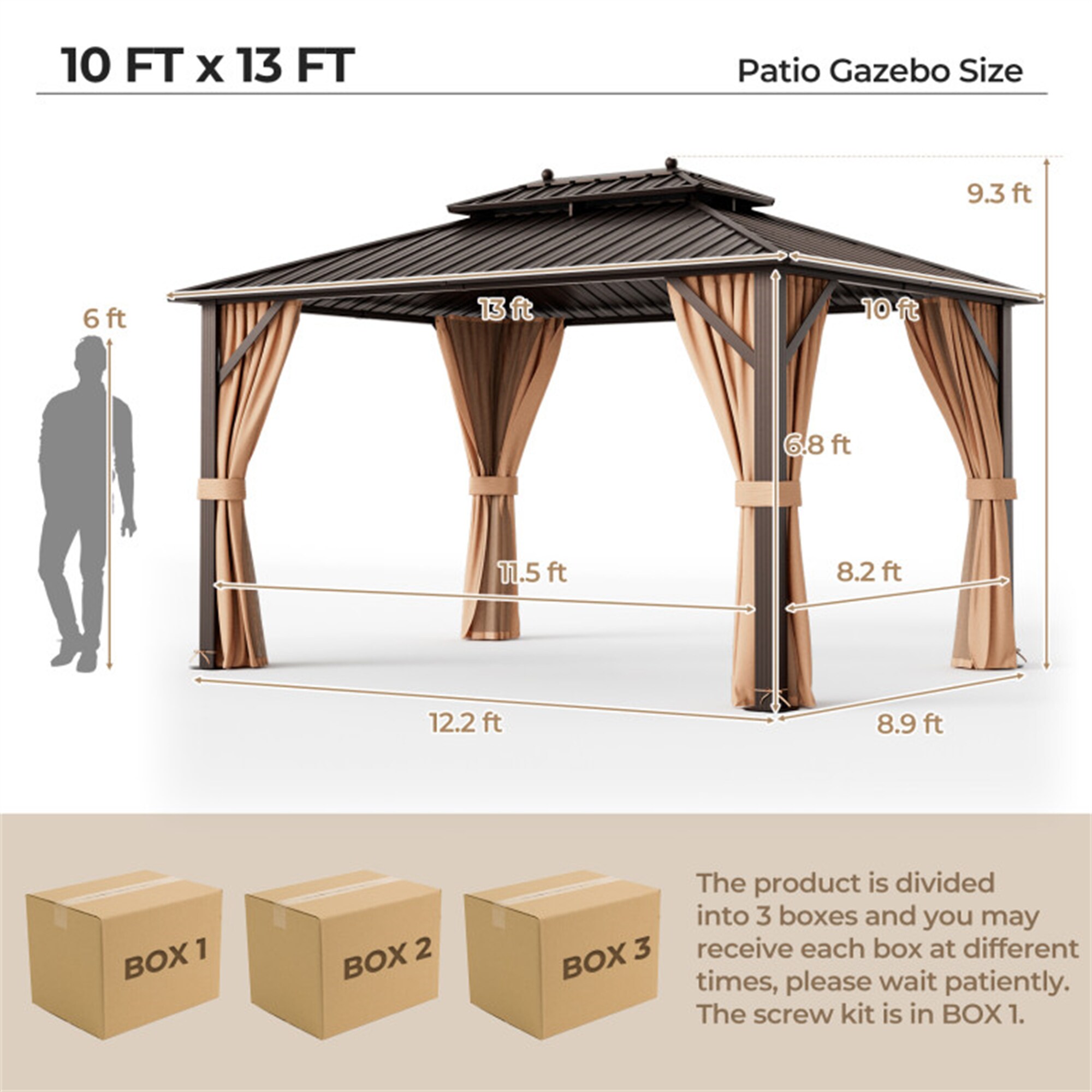 BABOOM BOM-P11434C-CO Wood-Resin-Gazebos - View #4