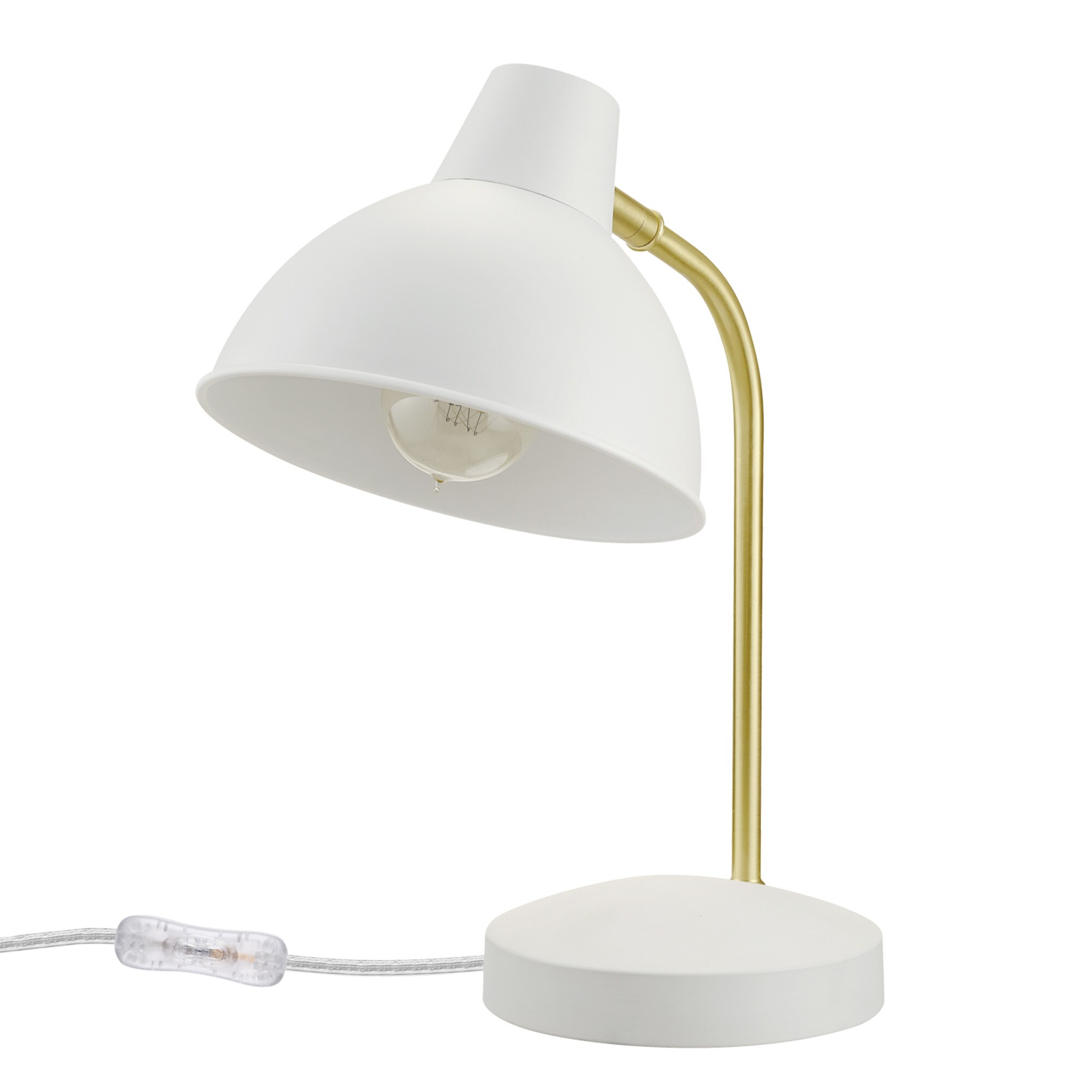 De slaapkamer schoonmaken Lach Symposium Globe Electric 15-in Matte White Desk Lamp with Metal Shade in the Desk  Lamps department at Lowes.com