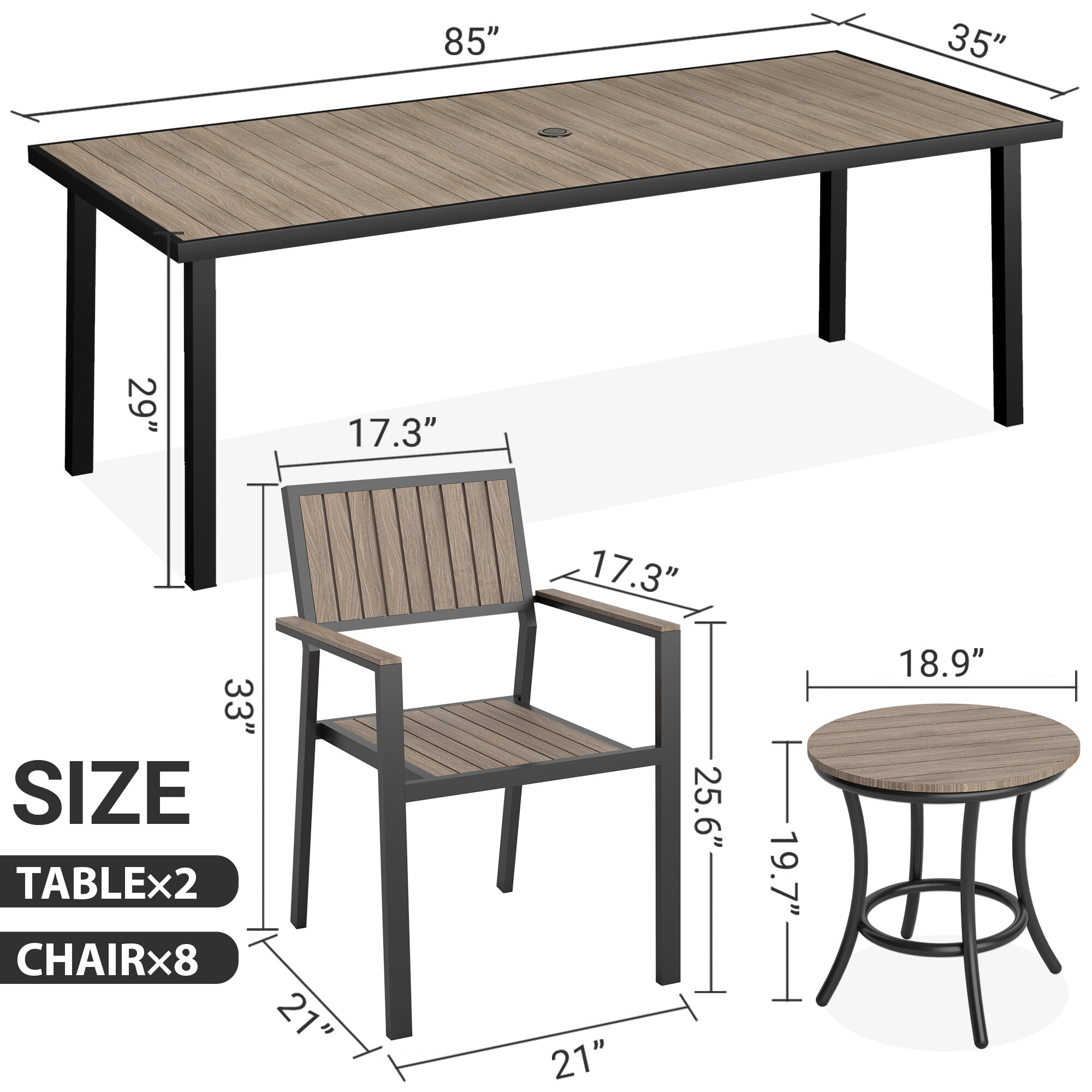 PamaPic TB-SM-CZ-10-H-WL1 Patio-Dining-Sets - View #7
