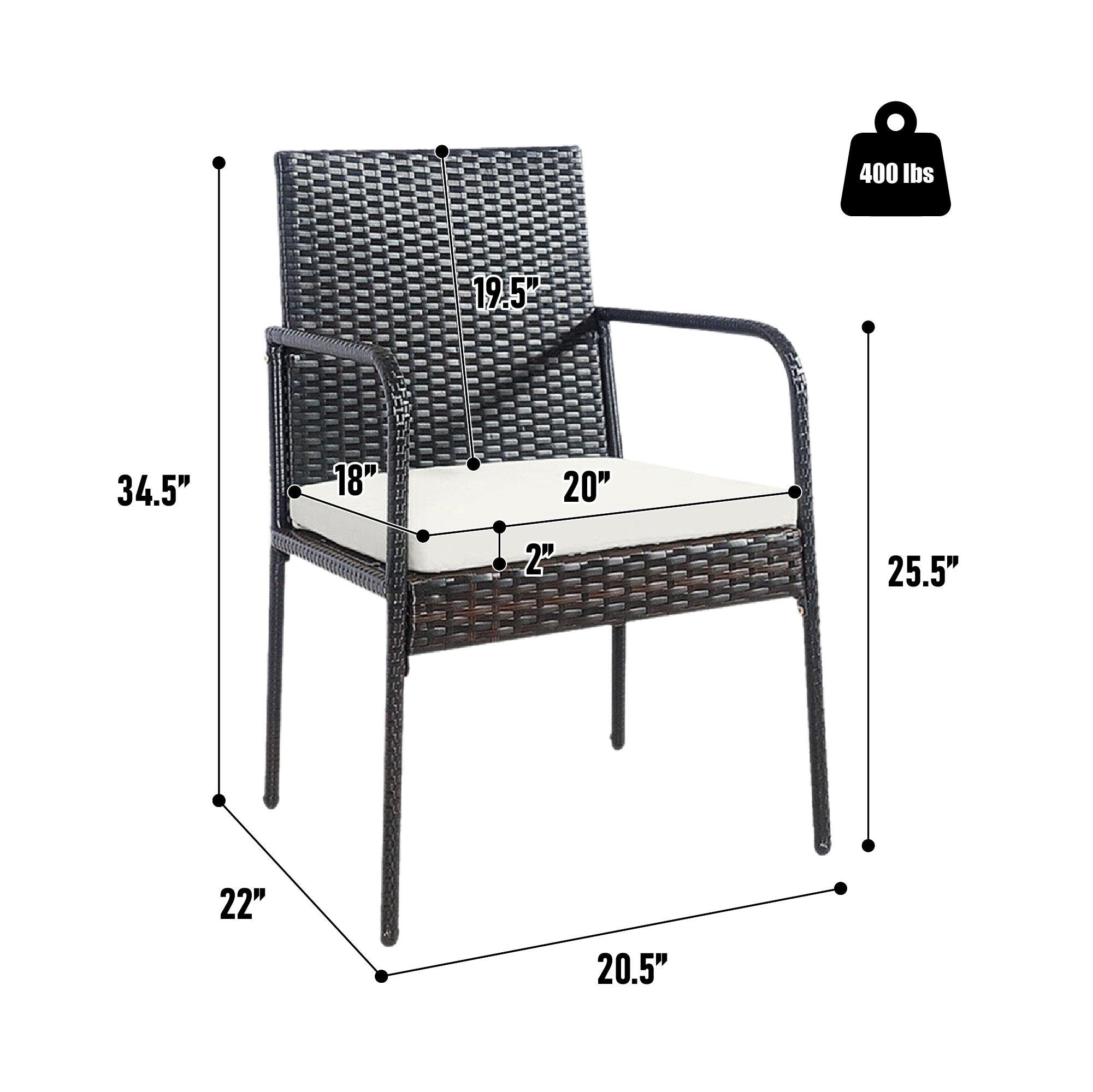 WELLFOR OUG69382 Patio-Chairs - View #3