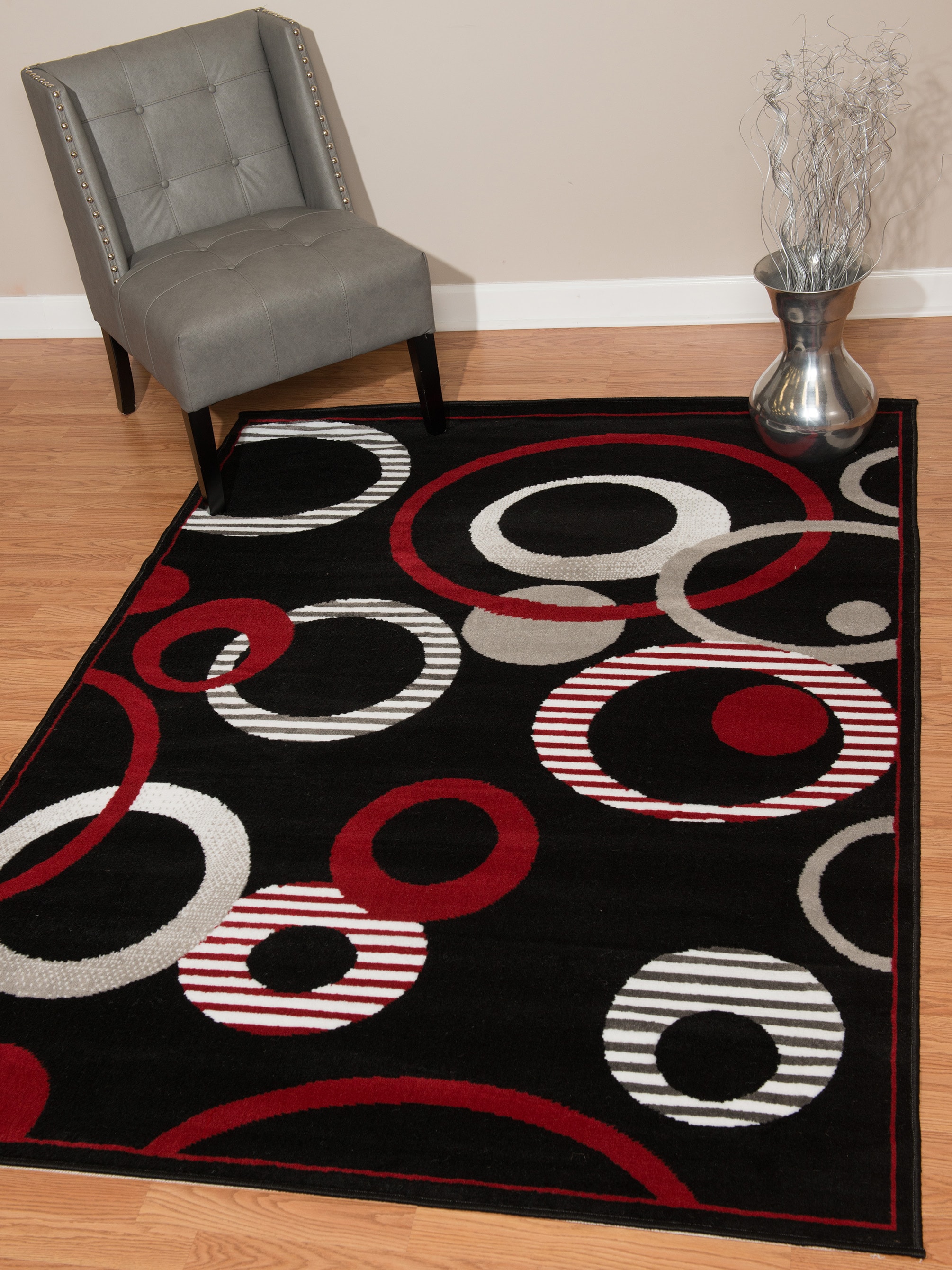 United Weavers Of America 851 10470 28A Dallas 2 x 7 (ft) Polyester Gray Rectangular Indoor Geometric Mid-Century Modern Runner rug