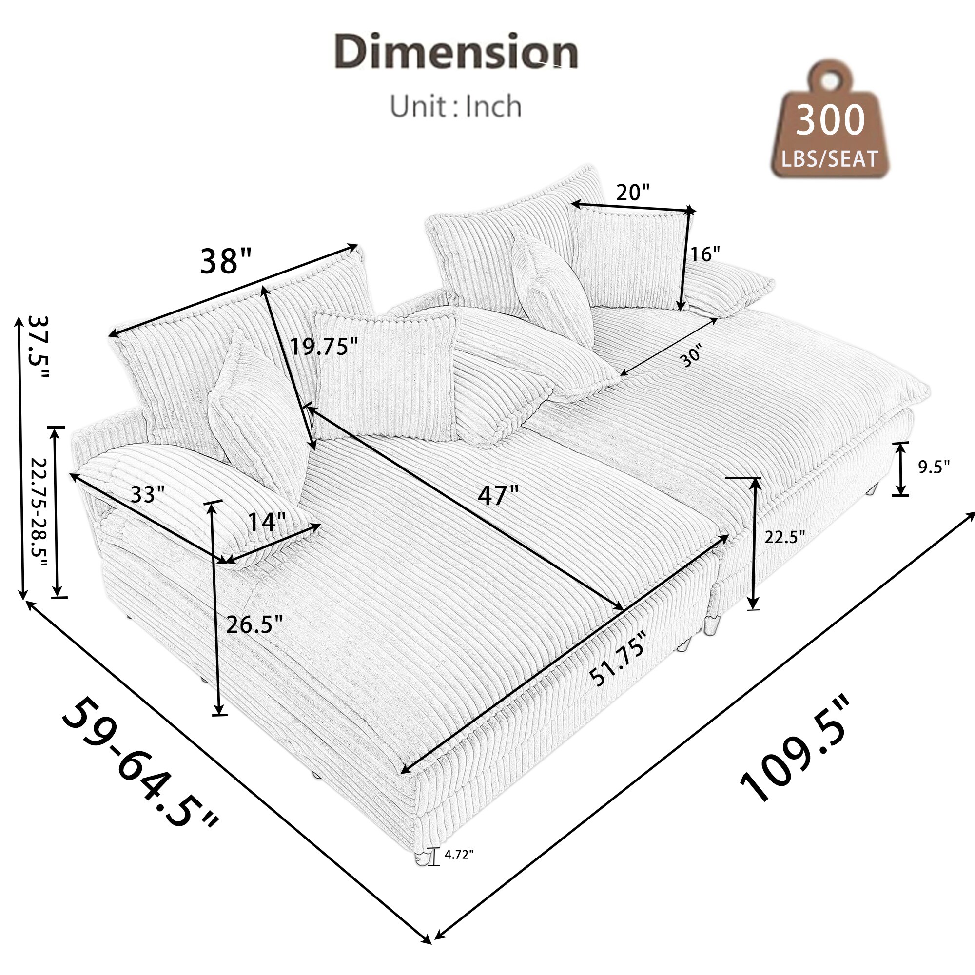 SINOFURN SYA020263GY Sofas-Loveseats - View #10