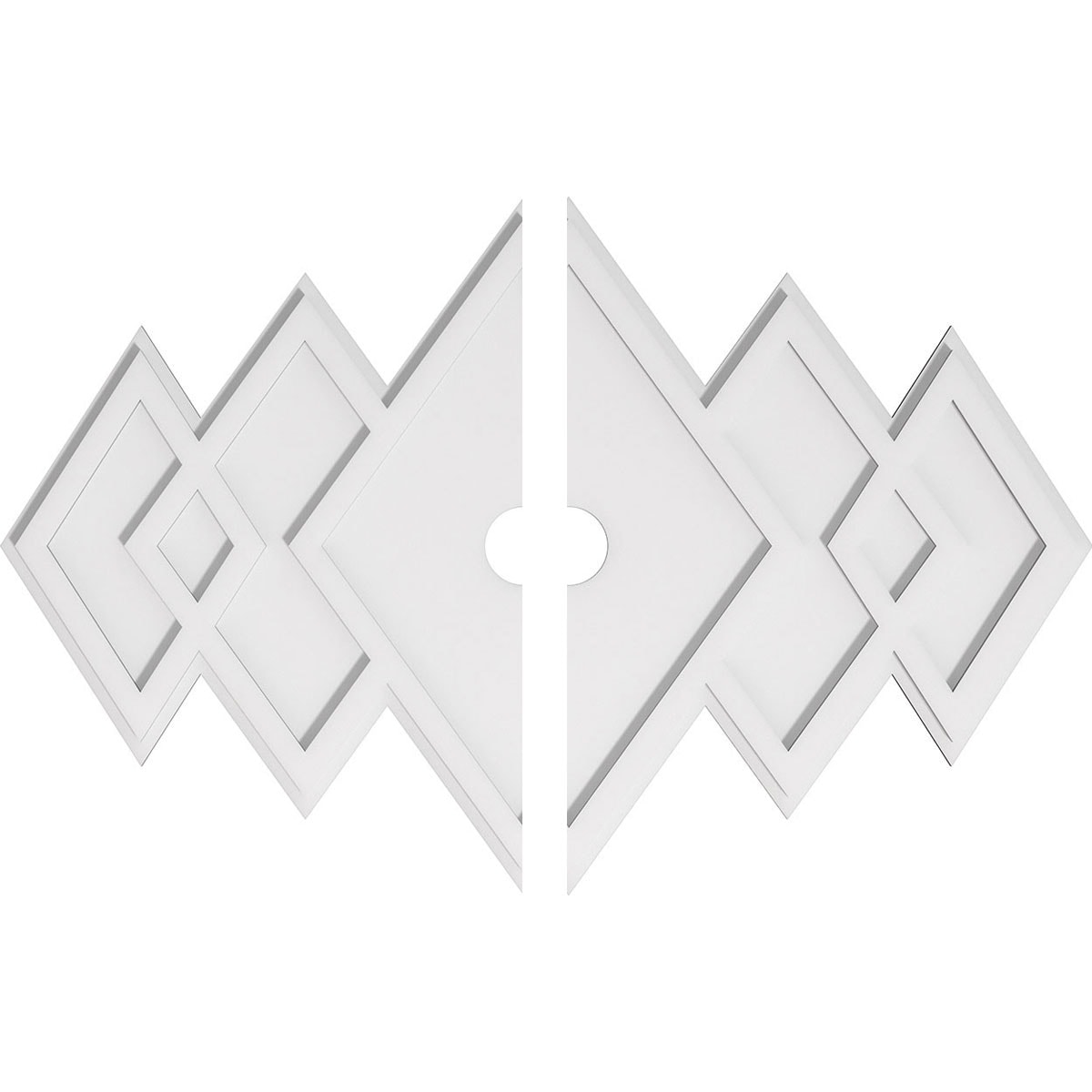 Ekena Millwork CMP40X26ZE2-03000 Zoe 40-in W x 26.625-in L Contemporary PVC Split Ceiling Medallion