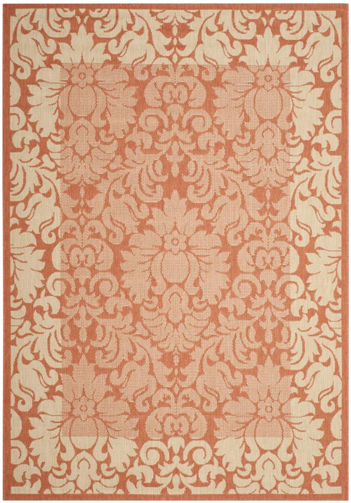 Safavieh CY2727-3202-6 Courtyard Nashua 7 x 10 (ft) Loomed Polypropylene Terracotta/Natural Rectangular Indoor/Outdoor Floral/Botanical Coastal Area rug