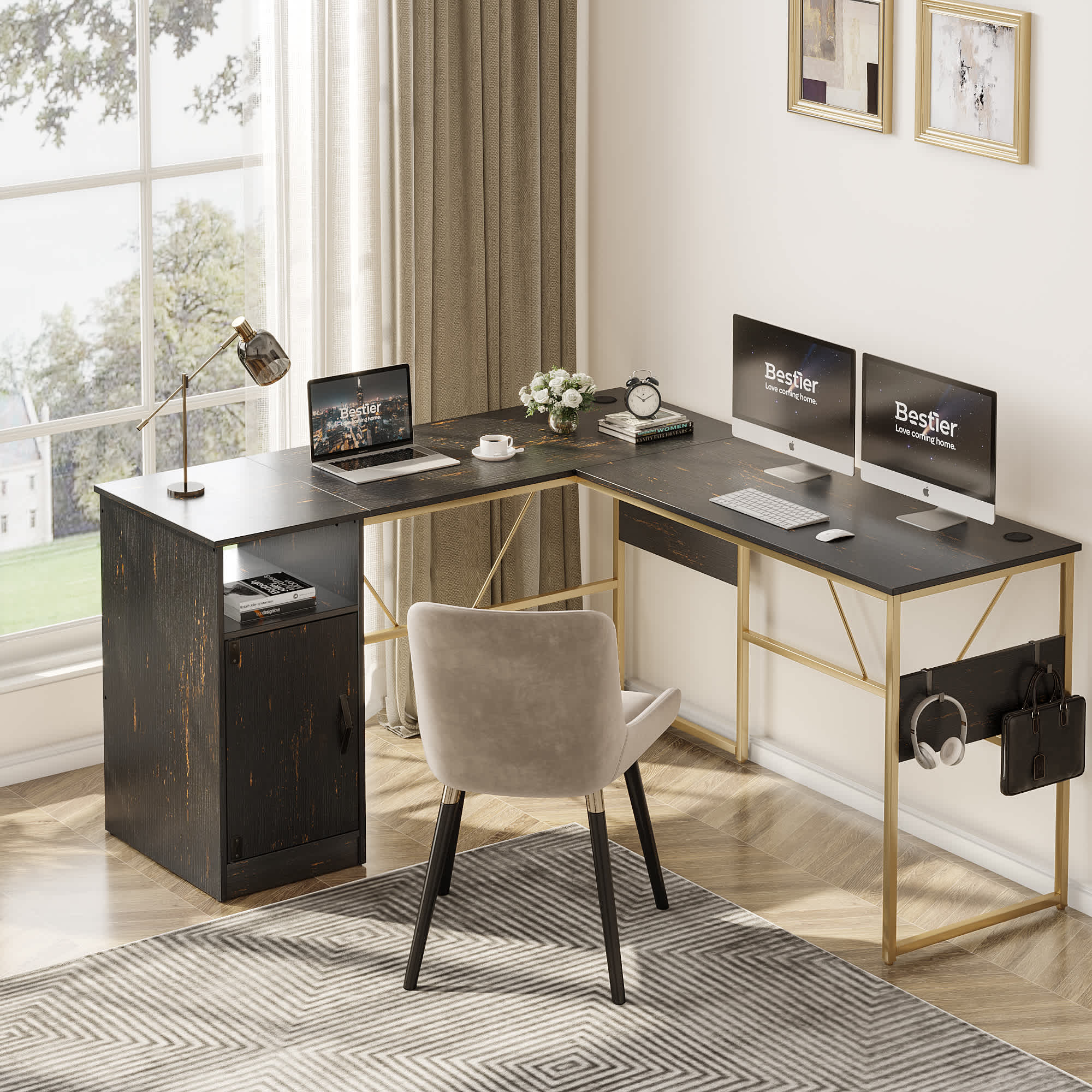 Bestier LOW-D385R-GBLK desks - View #4