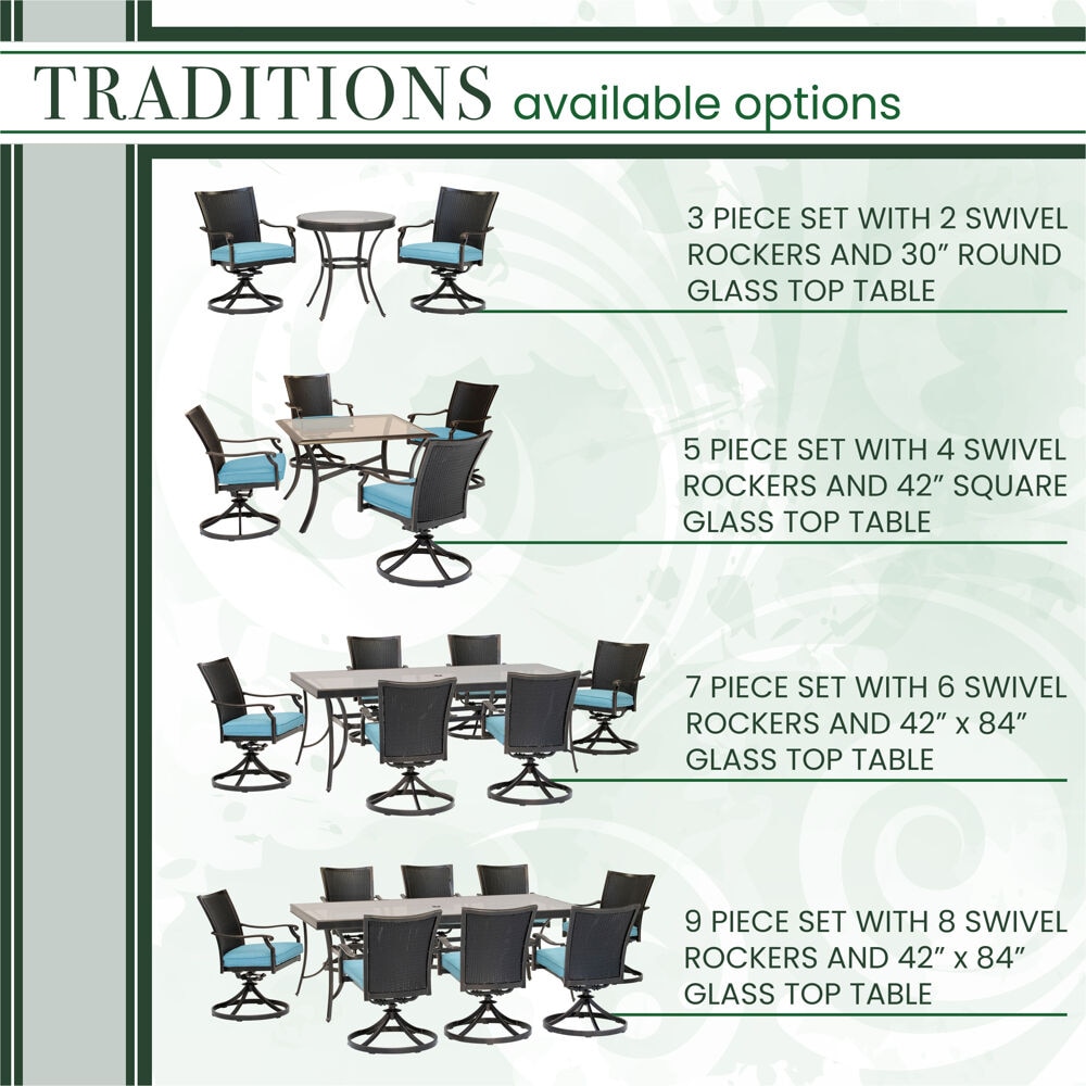 Hanover TRADDNWB5PCSWSQG-BLU Patio-Dining-Sets - View #5
