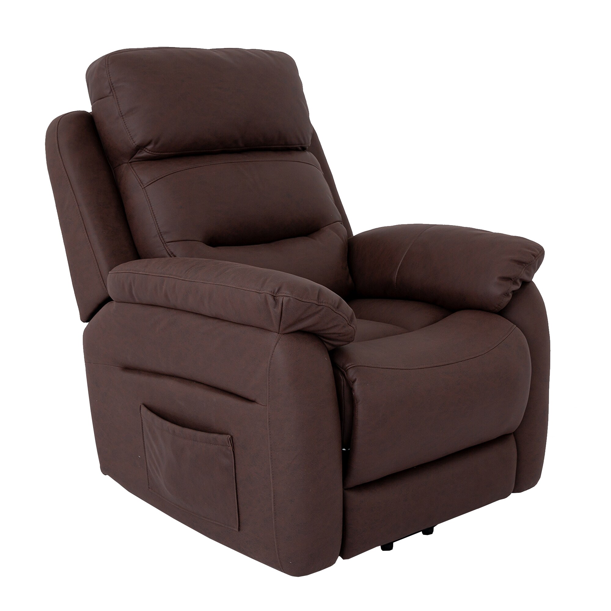 Powered Reclining Recliner, Dark Brown Leather Electric Reclining Chair