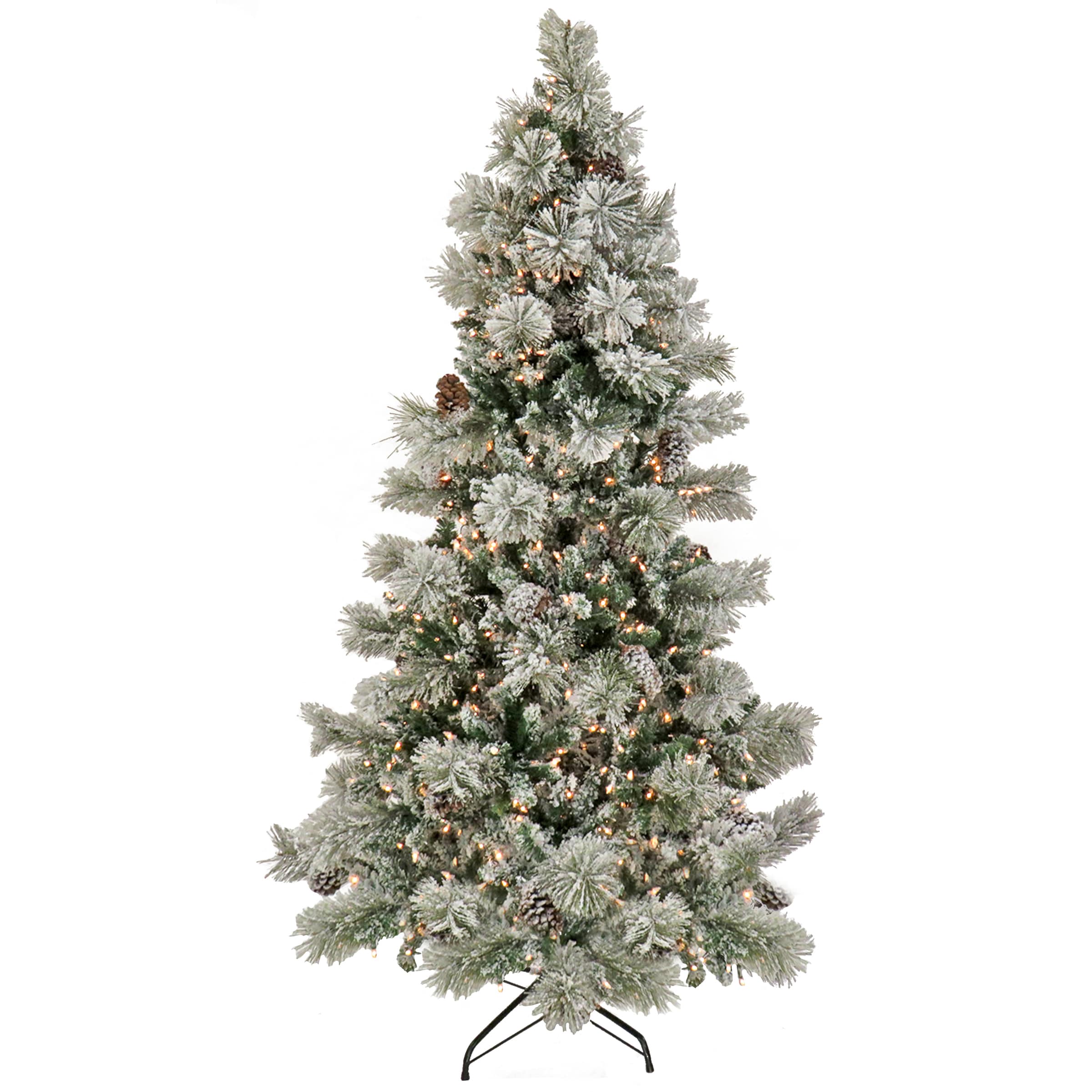 National Tree Company SY71-300-75 7.5-ft Pine Pre-lit Slim Artificial Christmas Tree with White LED Lights