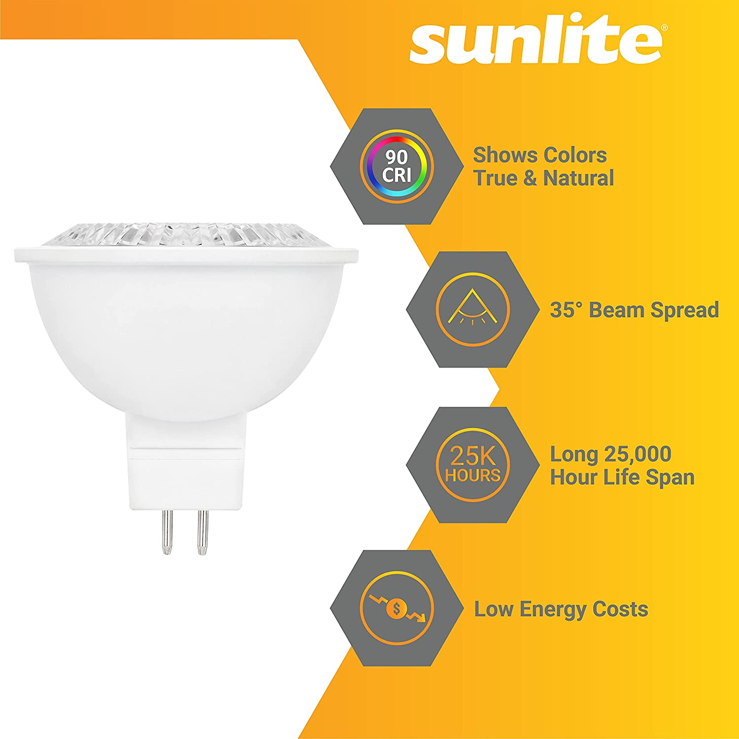 Sunlite 50-Watt EQ MR16 Daylight G5.3 Base Dimmable LED Light Bulb (3-Pack)  in the Spot & Flood Light Bulbs department at