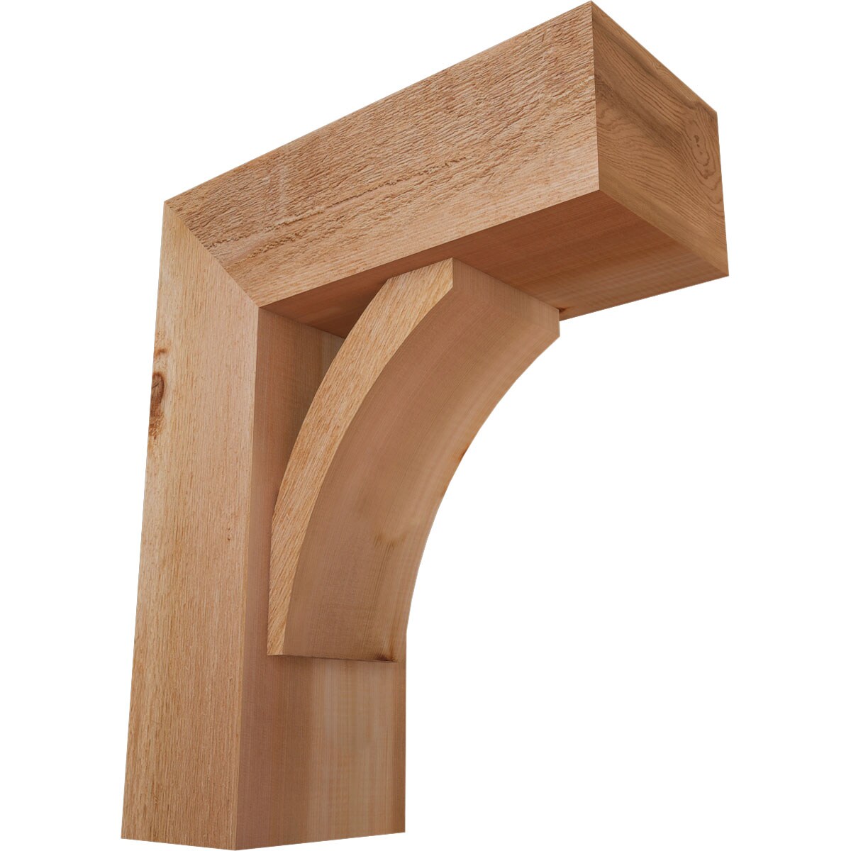 Ekena Millwork 1463867 Thorton Block Rough Sawn Bracket with Offset Brace Western Red Cedar Wood Standard Bracket