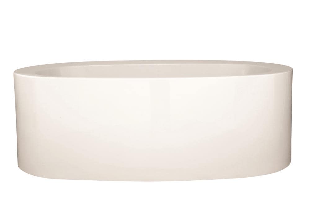 Hydro Systems MRO7238ATO-WHI 38-in x 72-in White Acrylic Oval Freestanding Soaking bathtub with Drain ( Center Drain )