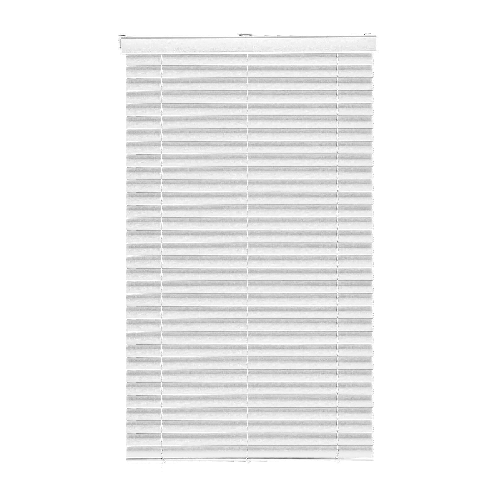 VEVOR SCDKFMBYC34507820V0 Faux Wood Blinds  2in Slat  34.5in W x 60in H  Cordless Window Blinds and Shades with Decorative Board  Easy to Clean and Simple Light Adjustment  for Room Darkening  Home Interior Windows  White