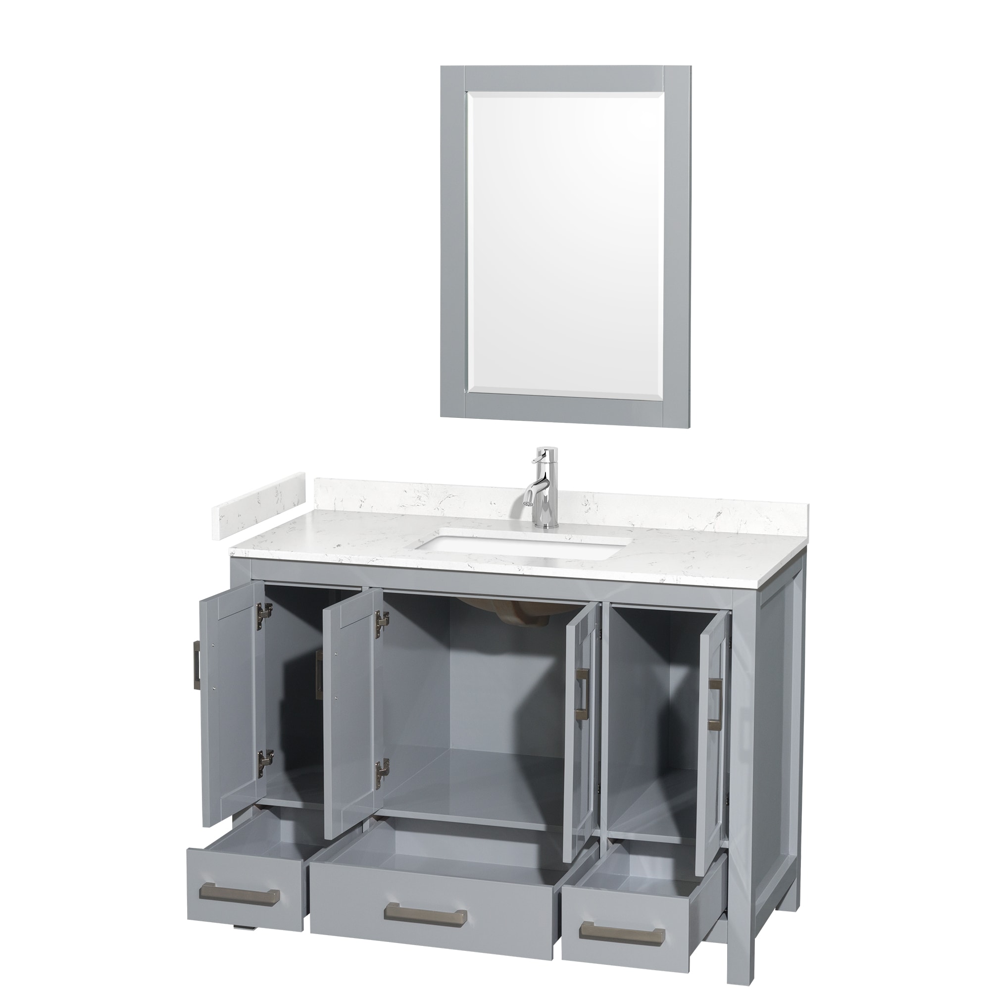 Wyndham Collection WCS141448SGYC2UNSM24 Bath-Vanity-Combo - View #2