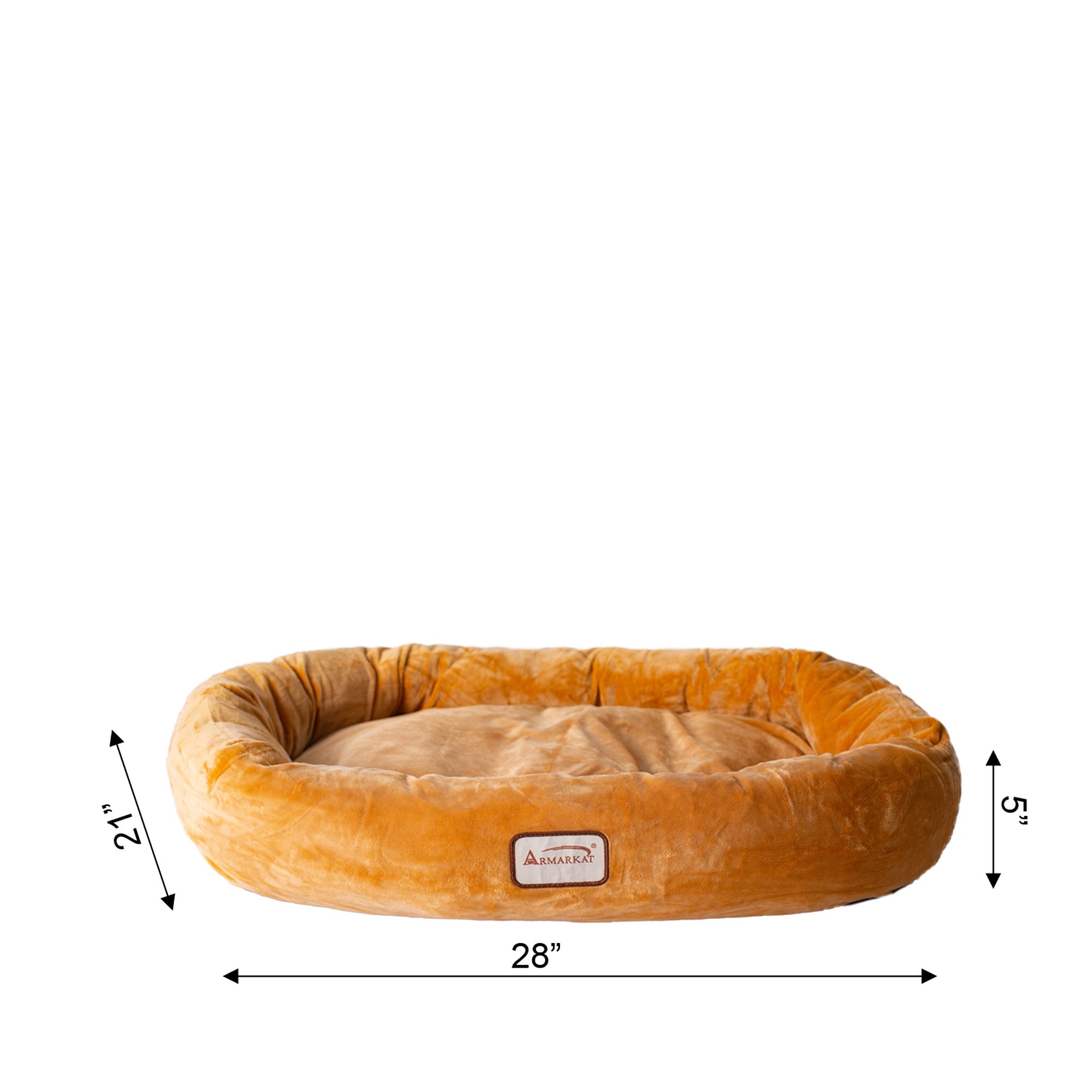 Armarkat Ultra-Soft Brown Velvet Round Dog Bed