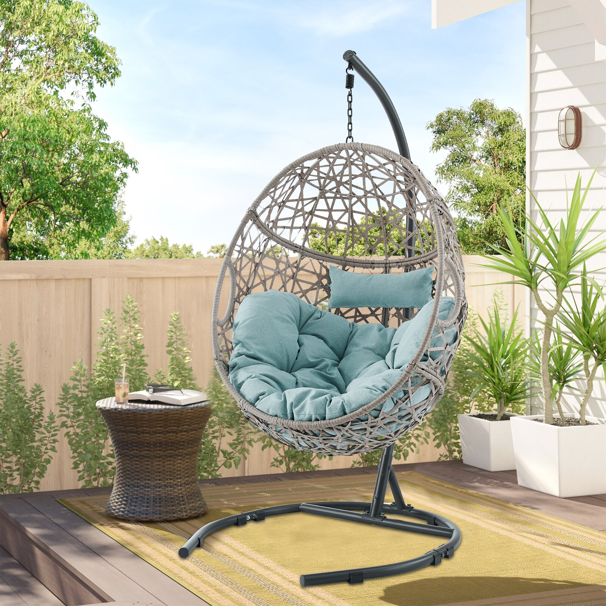 F09LG Swing Egg Chair with Leg Rest by Artisan Furniture - U-TRADE