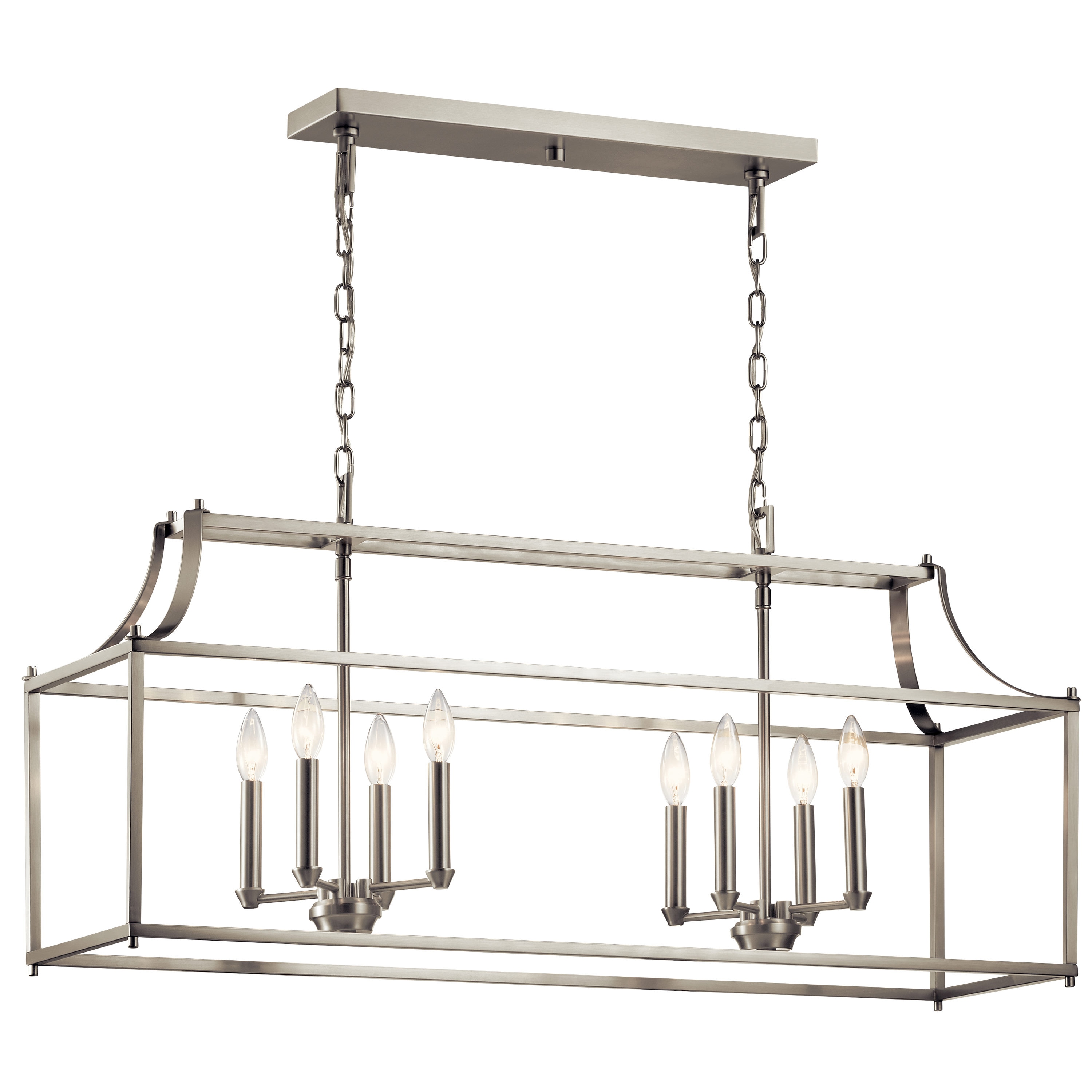Kichler 42497NI Morrigan 8 -Light Nickel Traditional Cage For Use in Bedrooms, Dining Rooms, Foyers, Kitchens, Living Rooms Chandelier