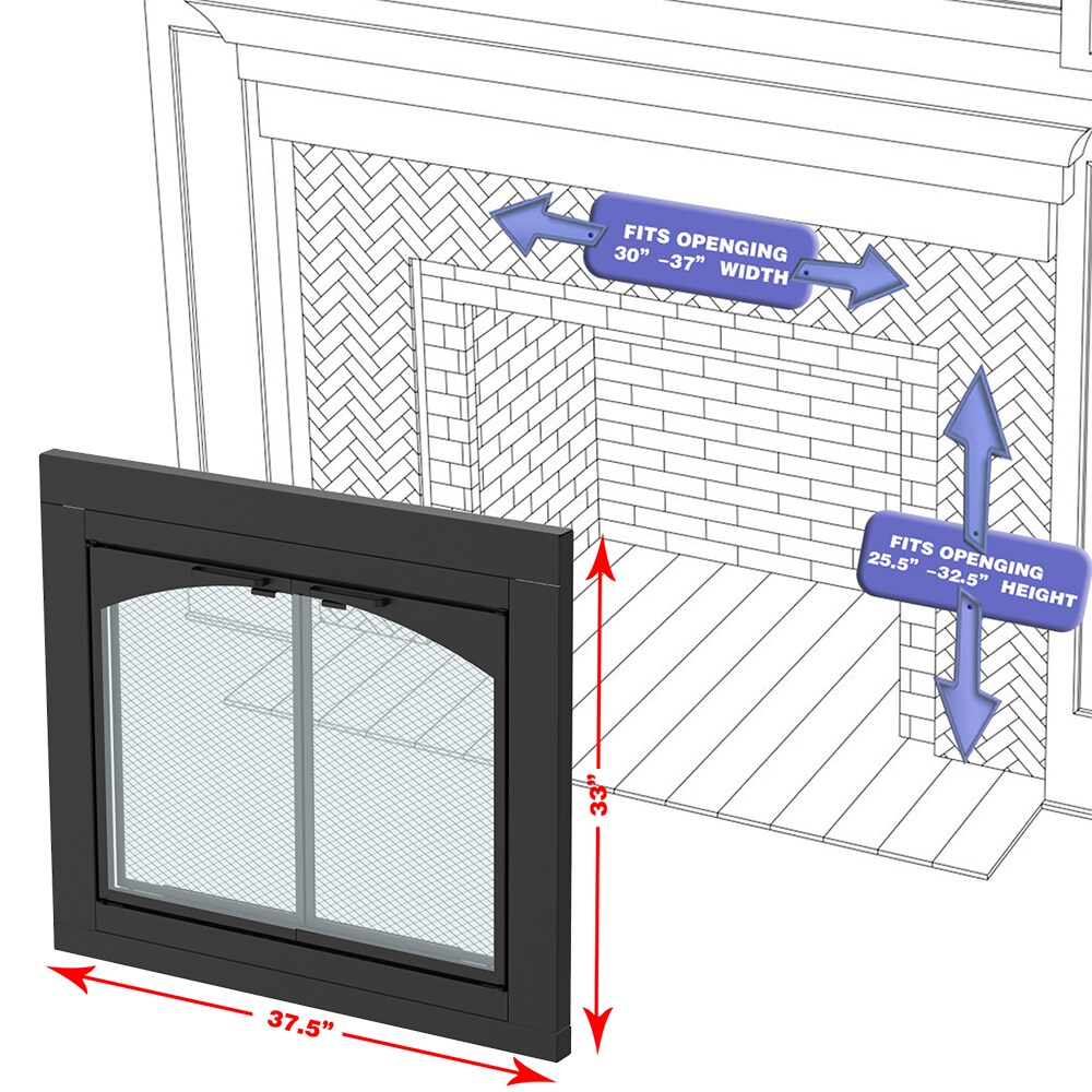 allen + roth FPDM204BLK Glass-Fireplace-Doors - View #10
