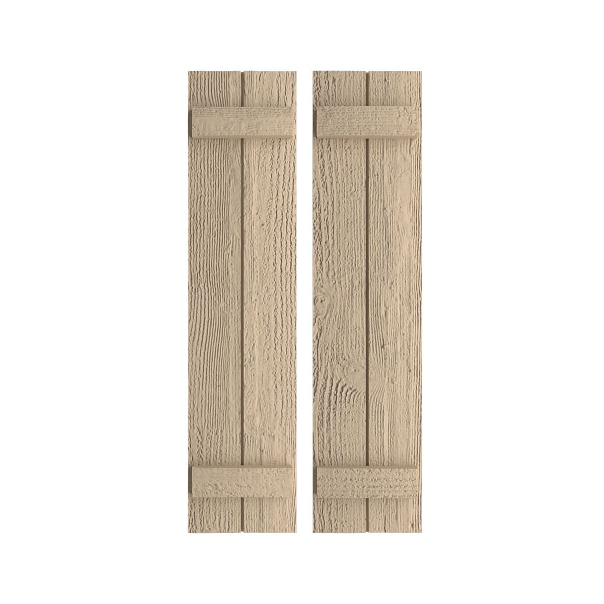Ekena Millwork SHUBJS11X32RSPR 11-in W x 32-in H Rough Sawn Paintable/Stainable Board and batten Exterior Shutters ( 2 -Pack )