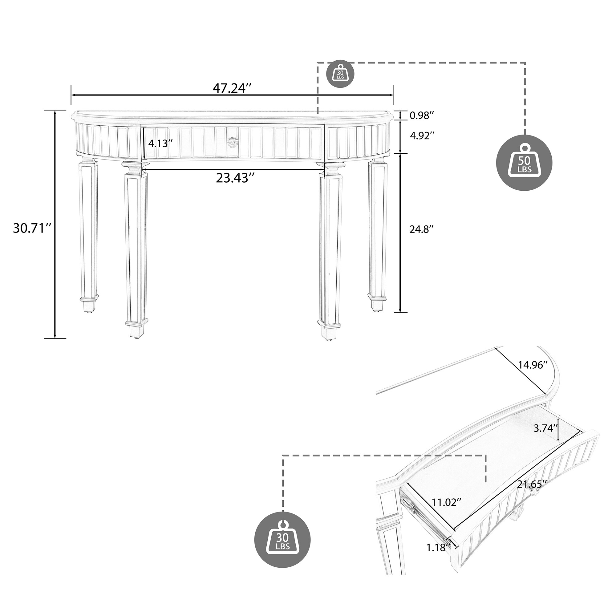 SINOFURN SYA330119LN Console-Sofa-Tables - View #14